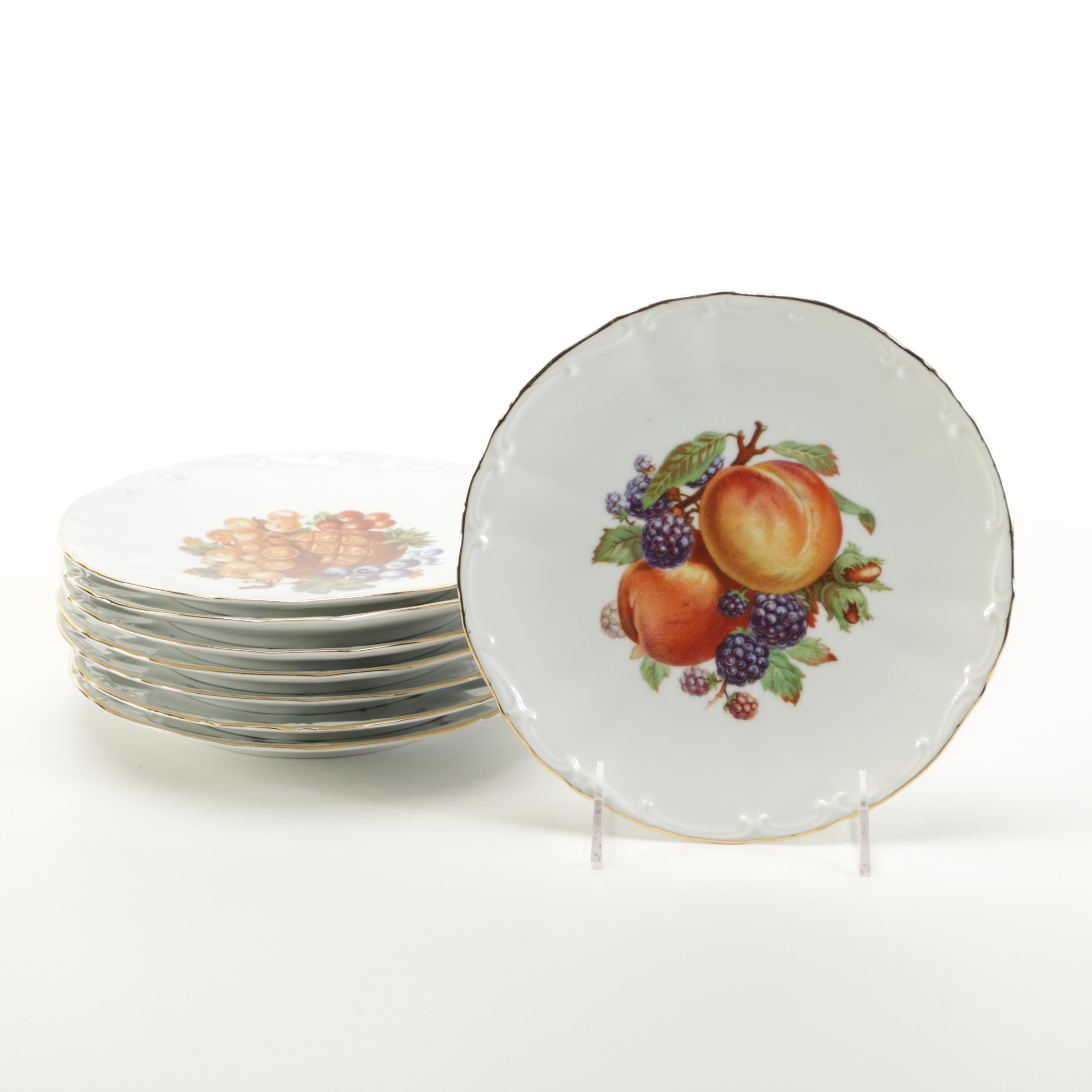 Fruit Motif Glasses and Plates Including Bareuther