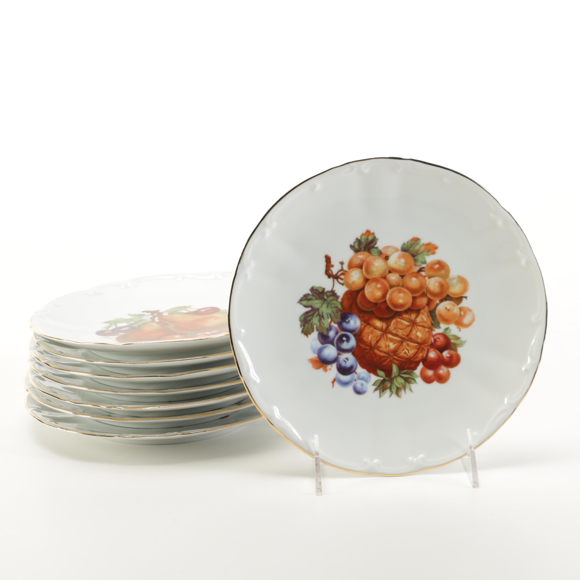 Fruit Motif Glasses and Plates Including Bareuther