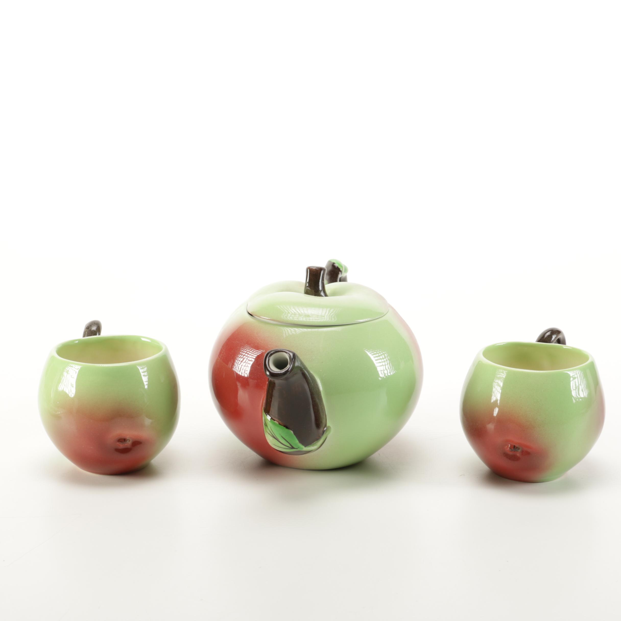 Fruit Motif Glasses and Plates Including Bareuther