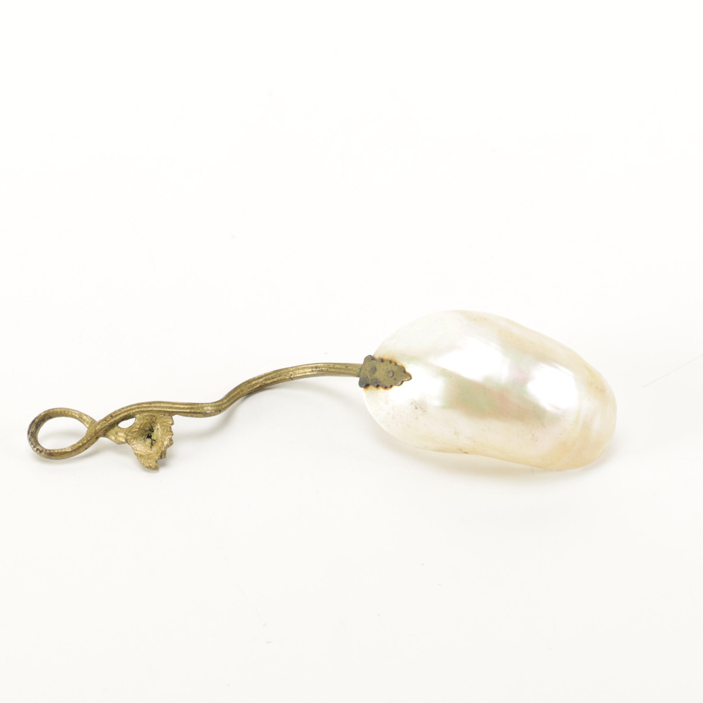 Mother of Pearl and Metal Spoon