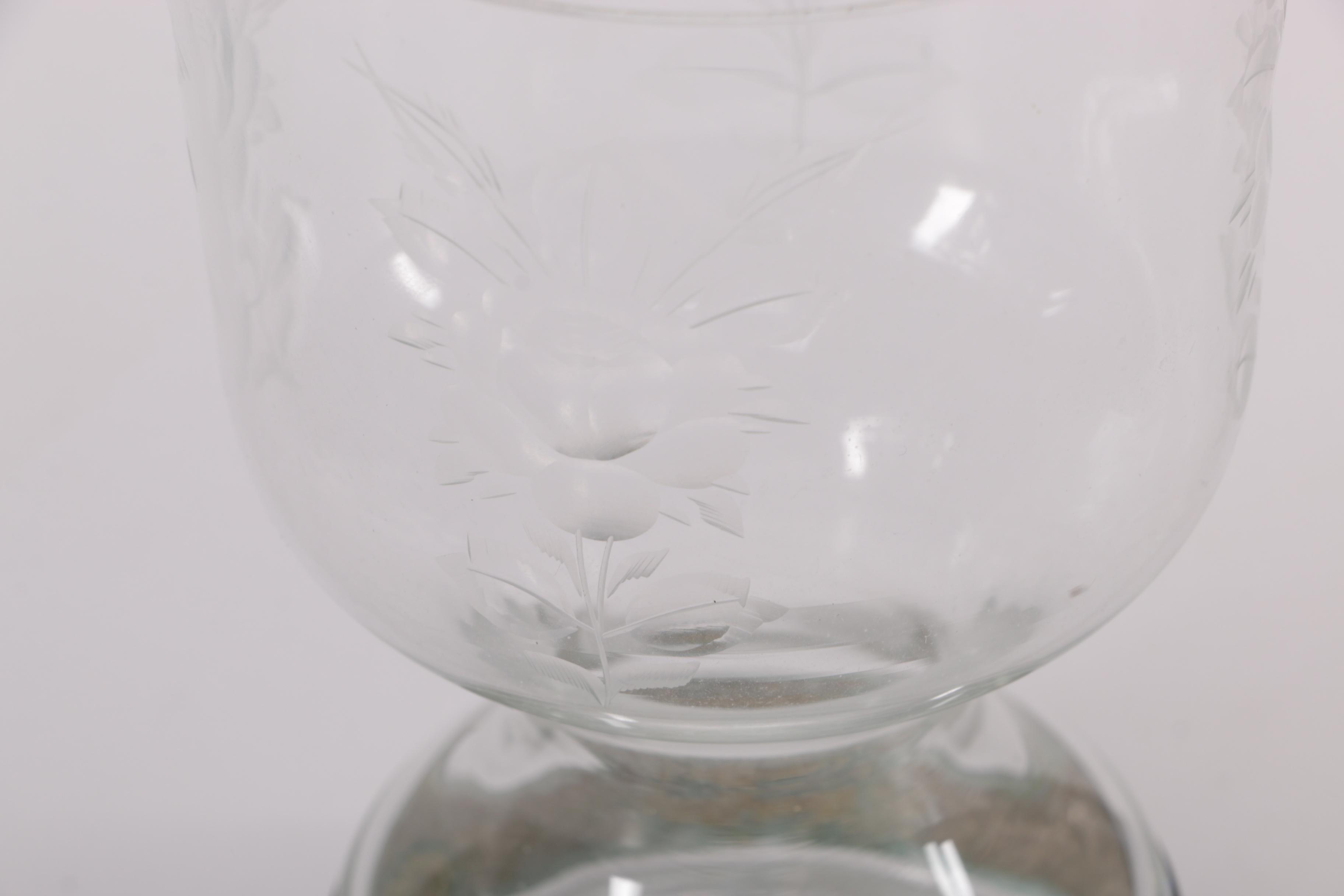 800 Silver With Glass Vase and Other Vessels