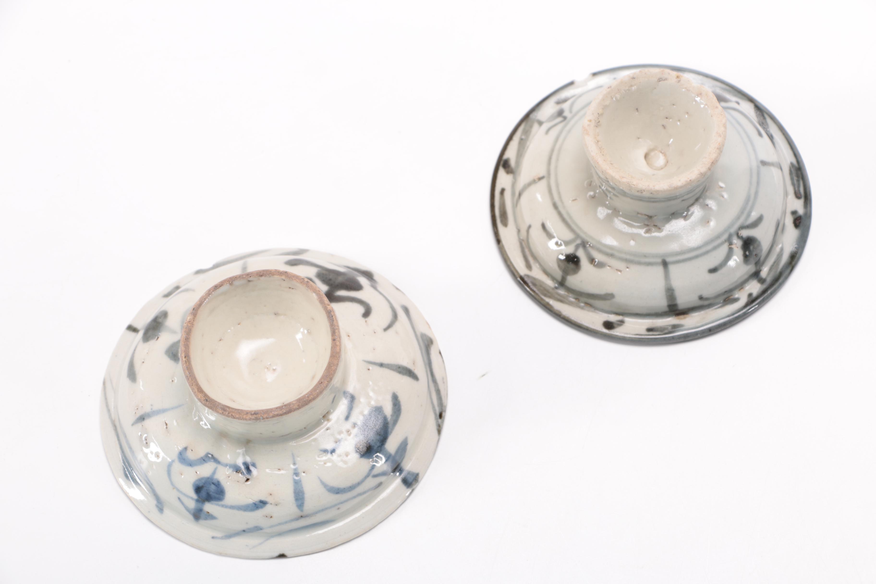 Antique Chinese Stoneware Bowls and Japanese Wooden Box and Other Asian Decor