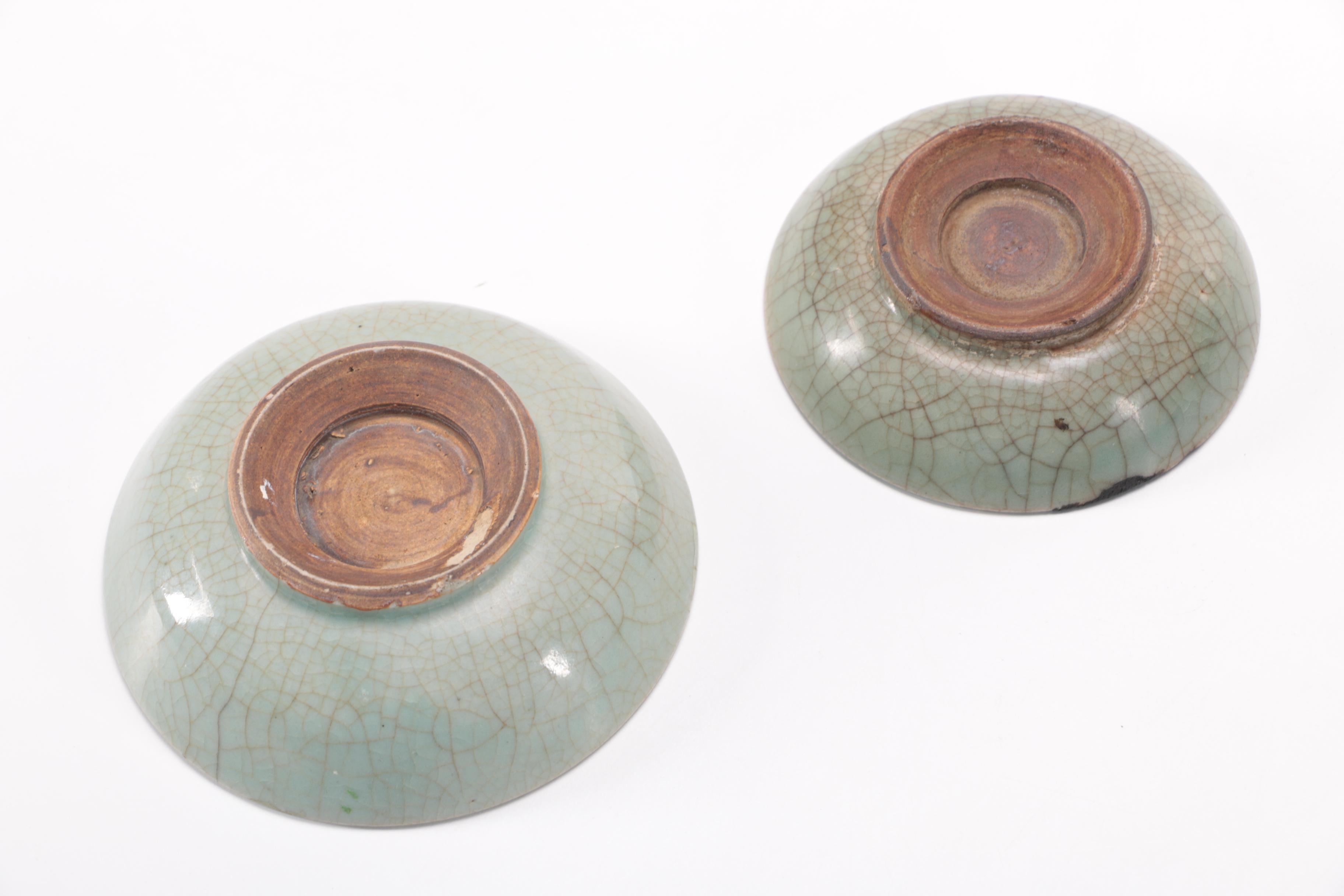 Antique Chinese Stoneware Bowls and Japanese Wooden Box and Other Asian Decor