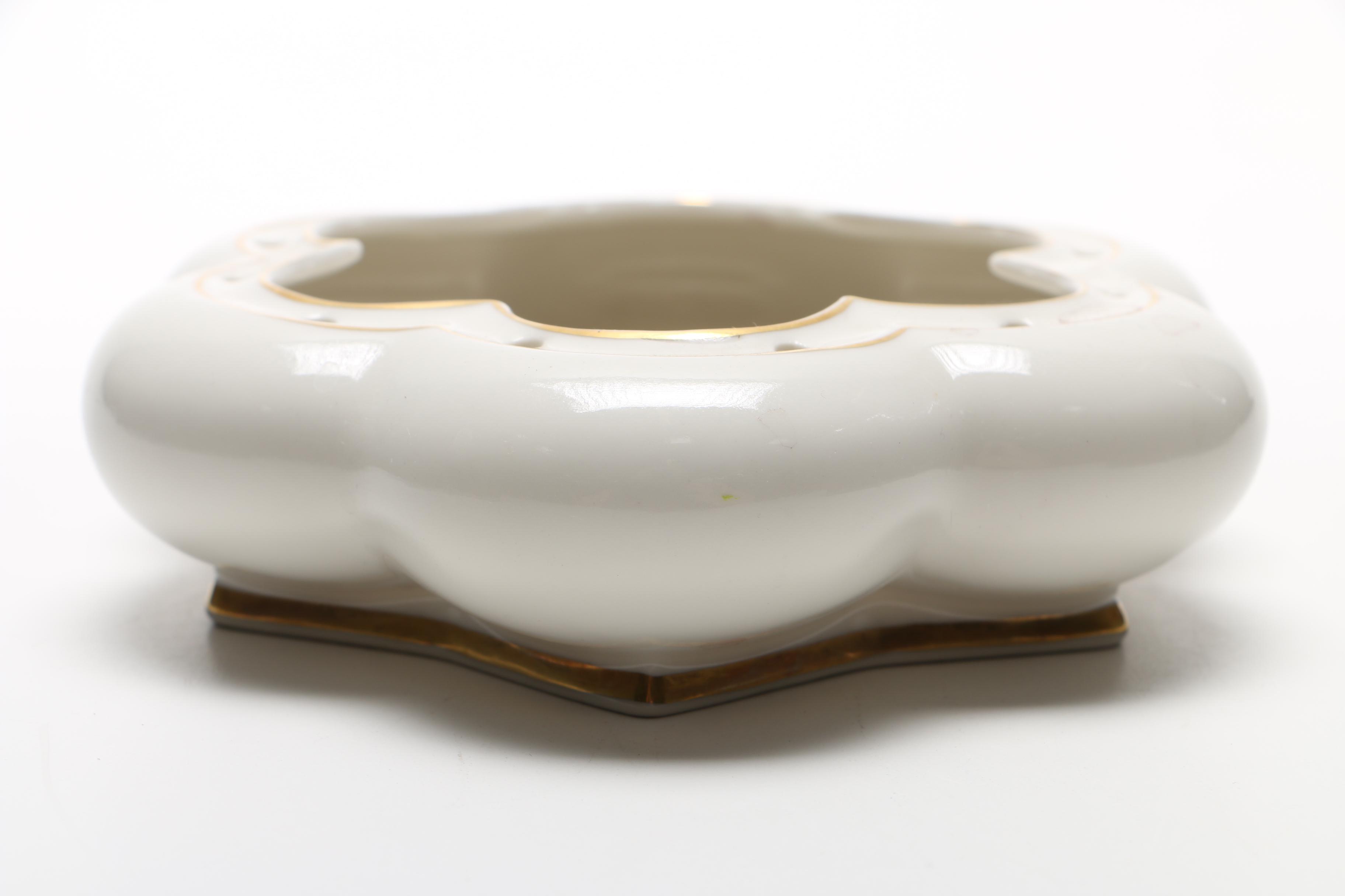 1920s Hutschenreuther Selb Porcelain Flower Frog Bowl