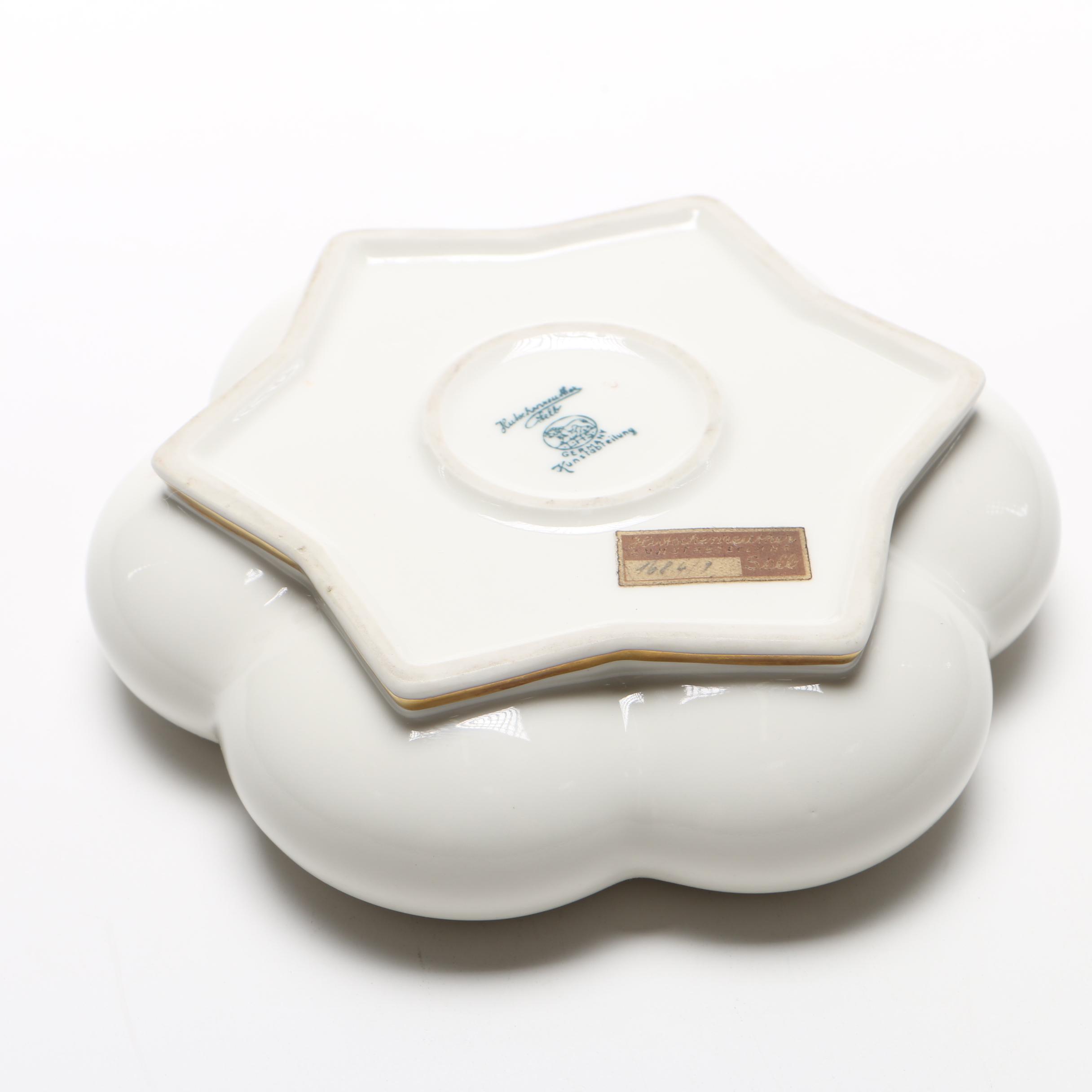 1920s Hutschenreuther Selb Porcelain Flower Frog Bowl