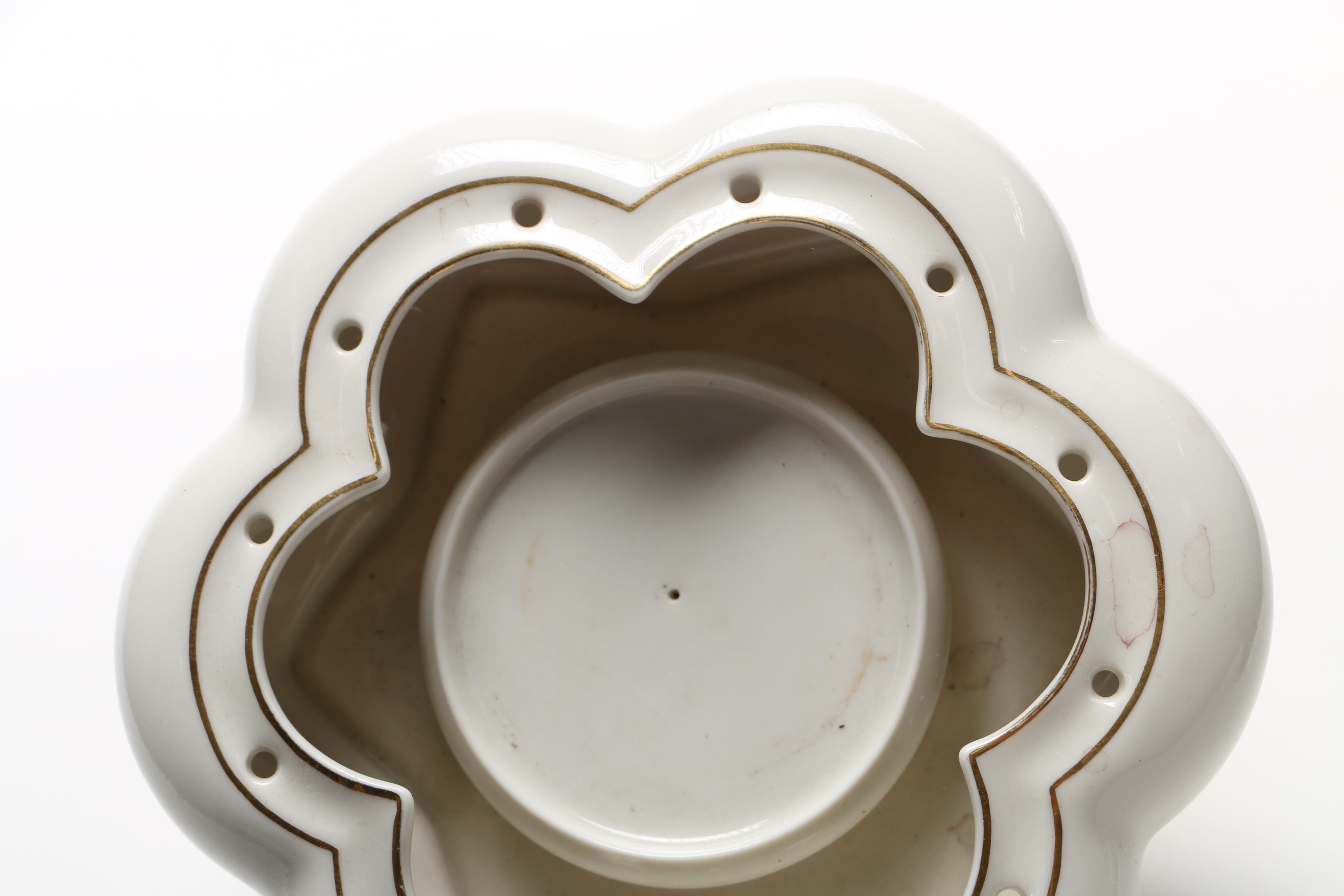 1920s Hutschenreuther Selb Porcelain Flower Frog Bowl