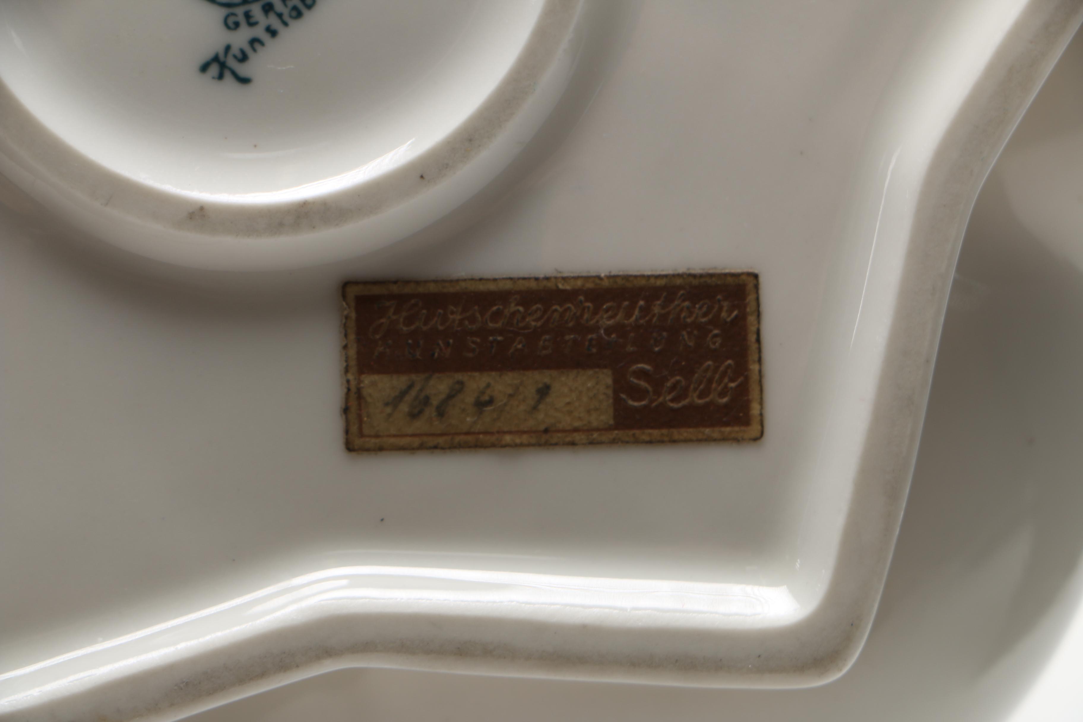 1920s Hutschenreuther Selb Porcelain Flower Frog Bowl