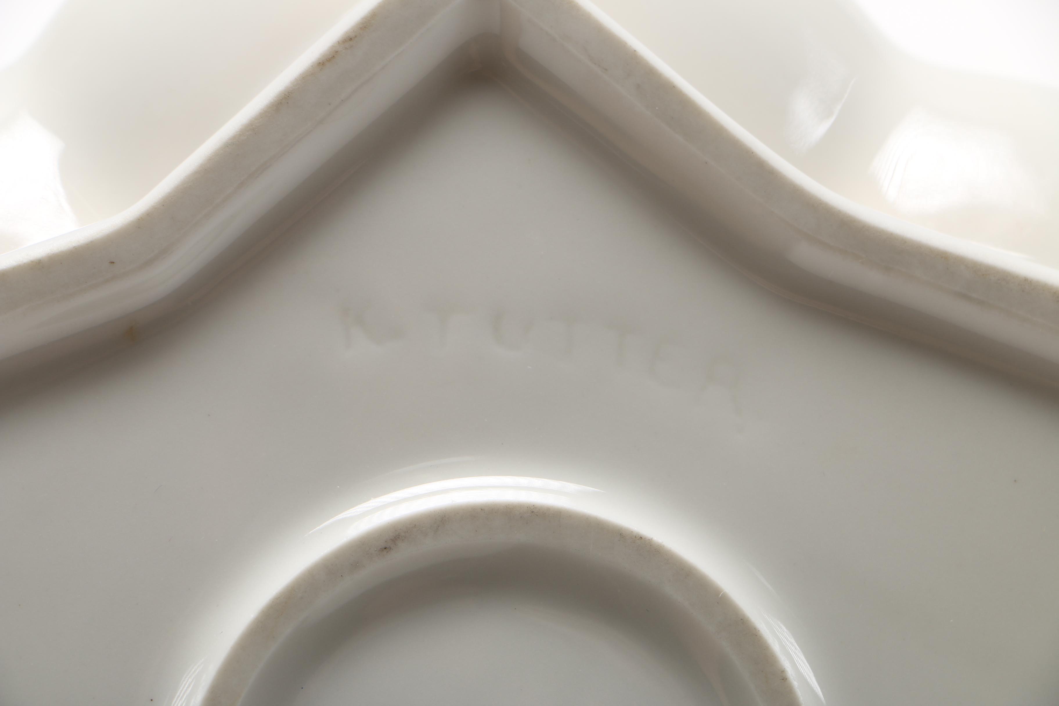 1920s Hutschenreuther Selb Porcelain Flower Frog Bowl