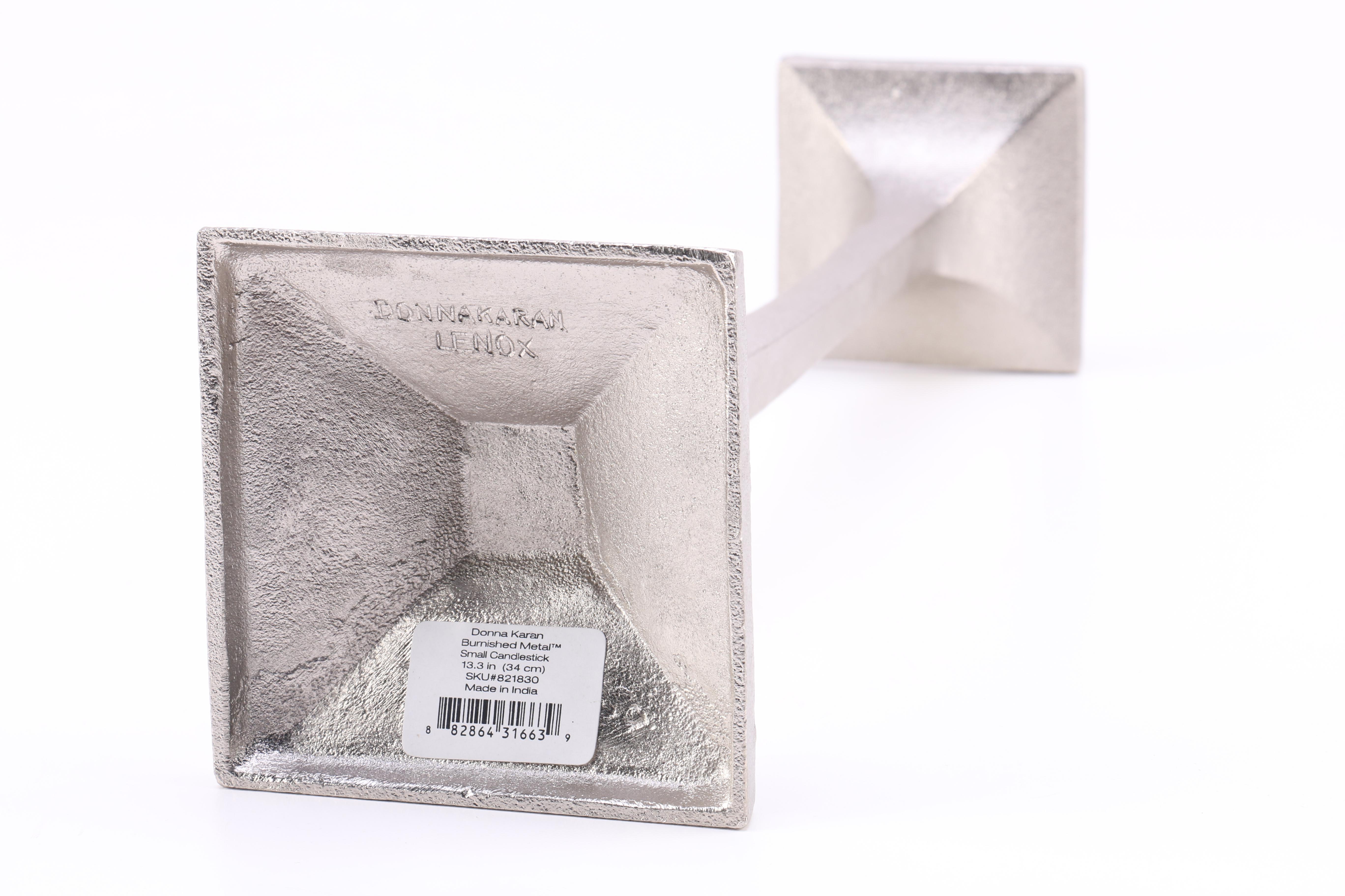 Donna Karan for Lenox "Burnished Metal" Candlestick and Nambé Candle Holder