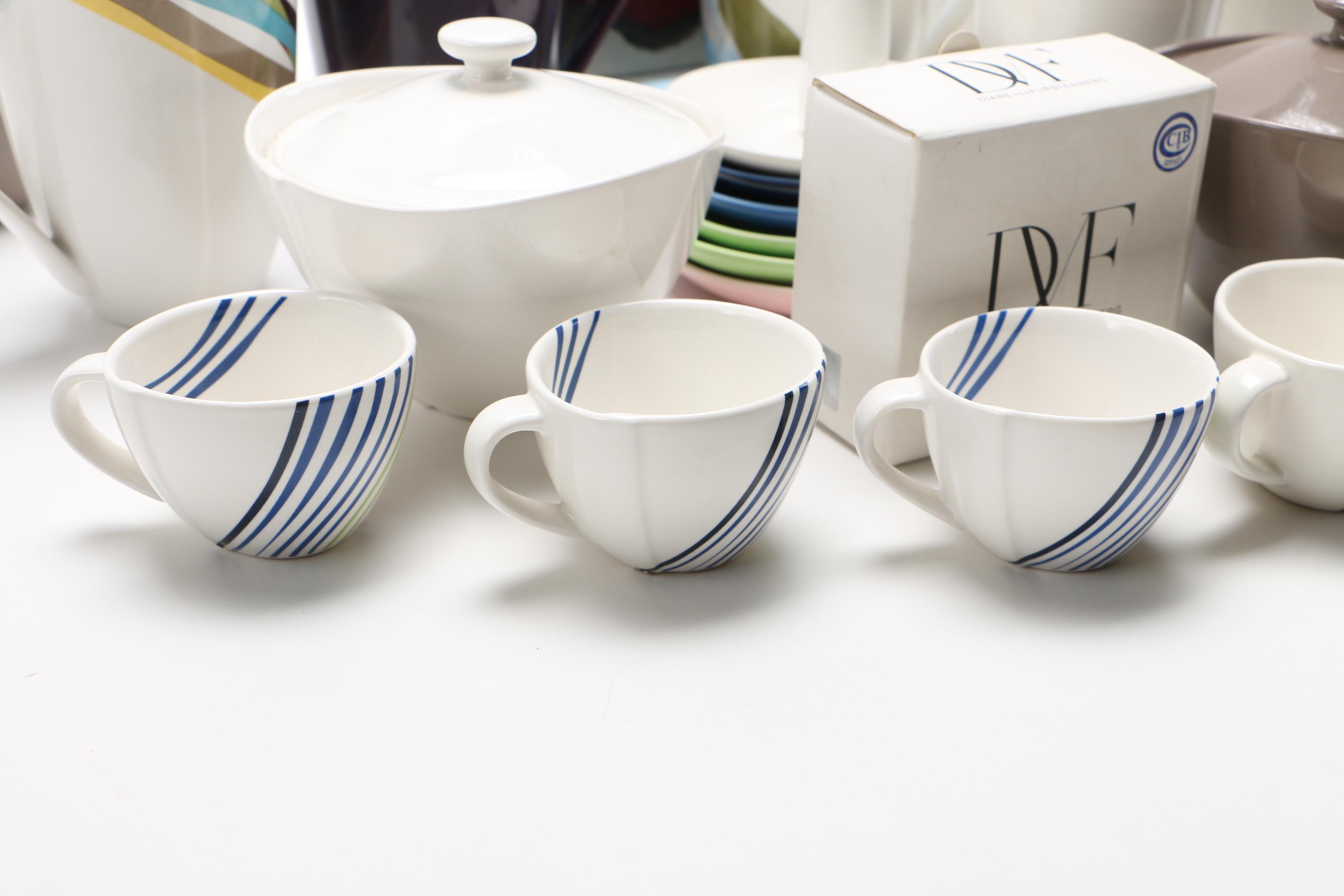 Diane Von Furstenberg Ceramic Containers and Teacups