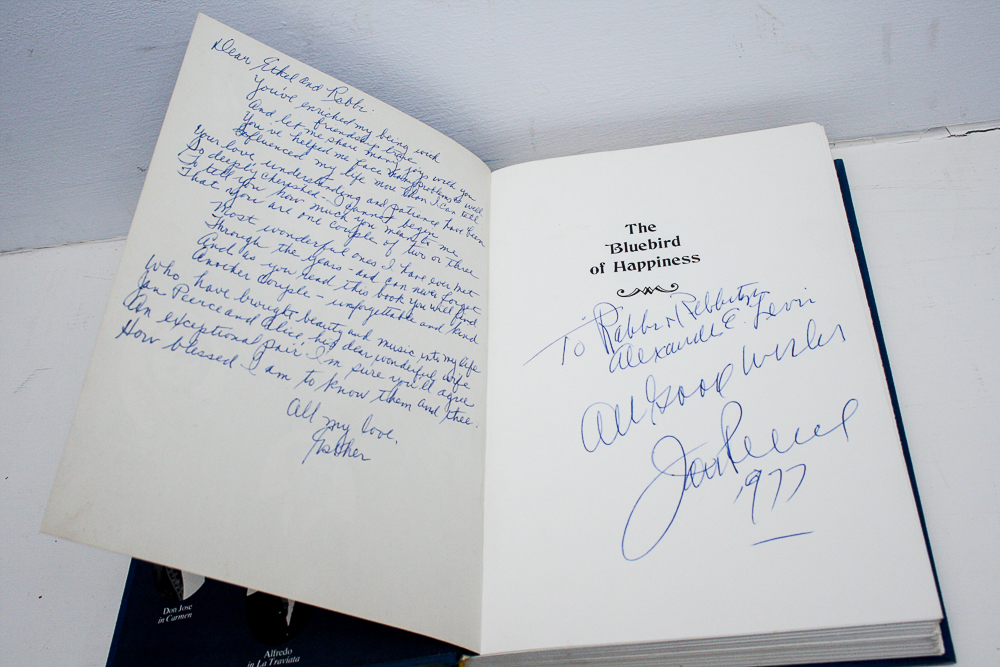 Signed First Edition "The Bluebird of Happiness: Memoirs of Jan Peerce" by Alan Levy