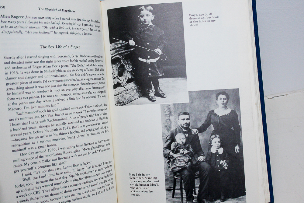 Signed First Edition "The Bluebird of Happiness: Memoirs of Jan Peerce" by Alan Levy