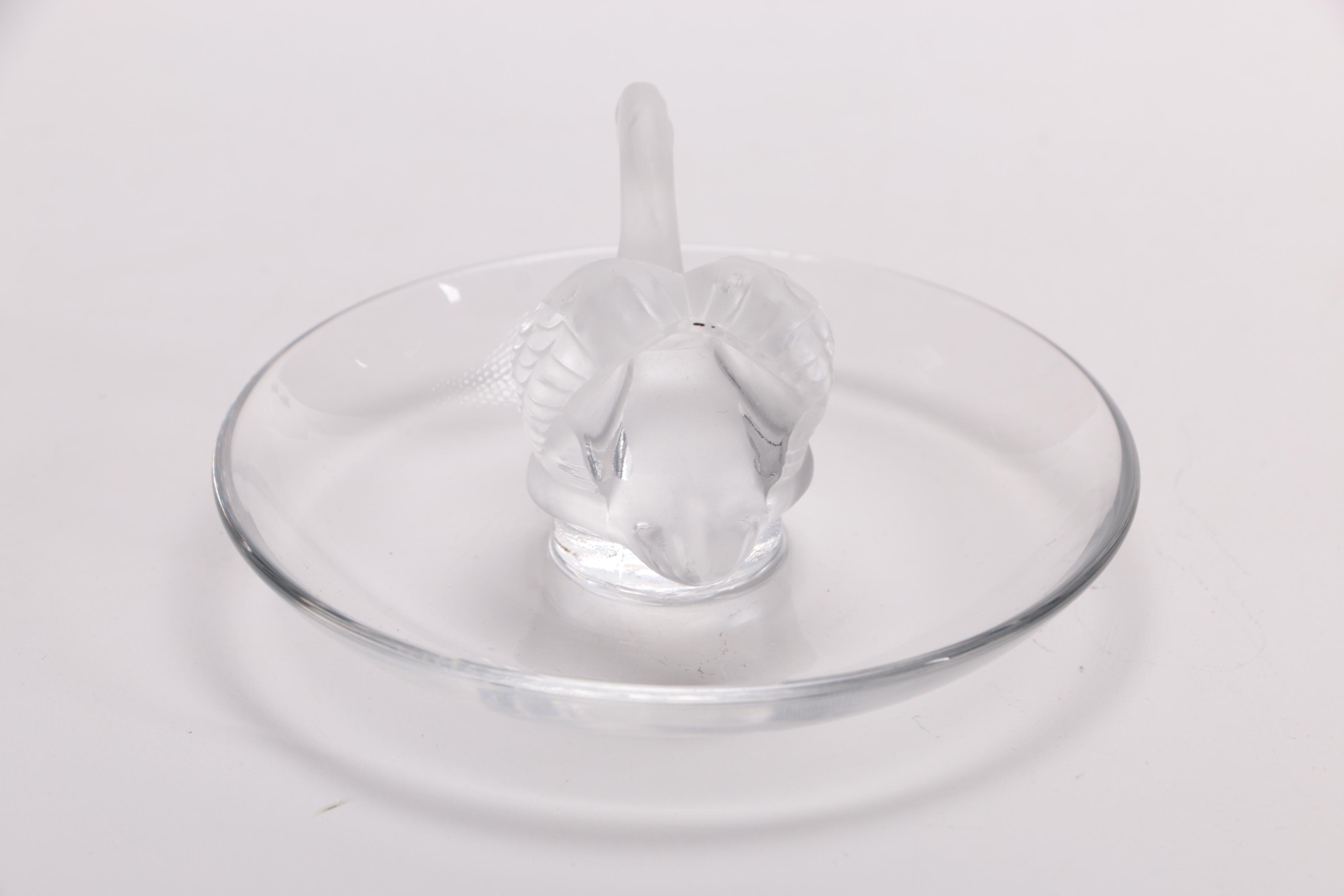 Lalique Dish and Glass Vase