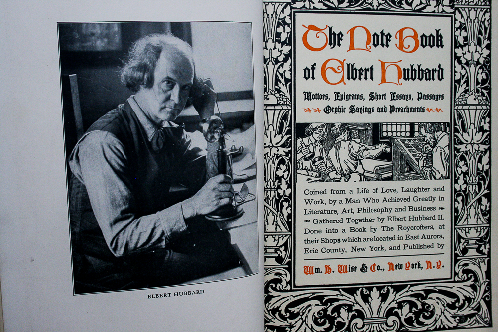 1927 First Edition "The Note Book of Elbert Hubbard"