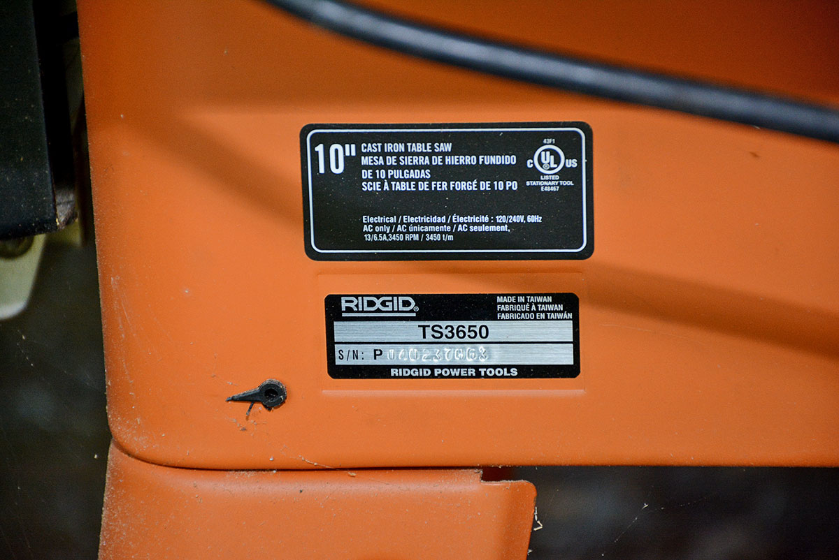 Ridgid Table Saw