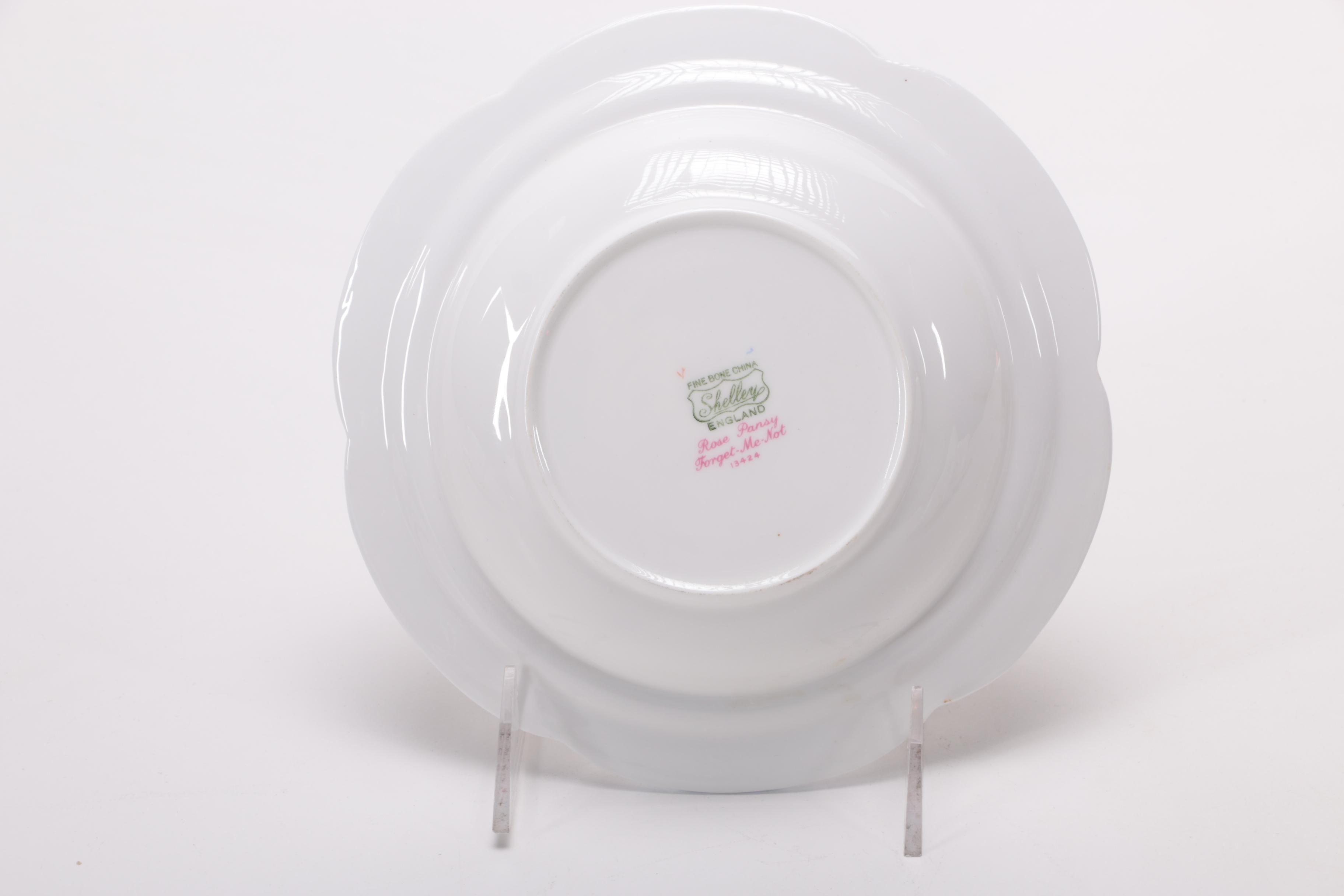 Shelley Floral Tea Cups and Butter Dish