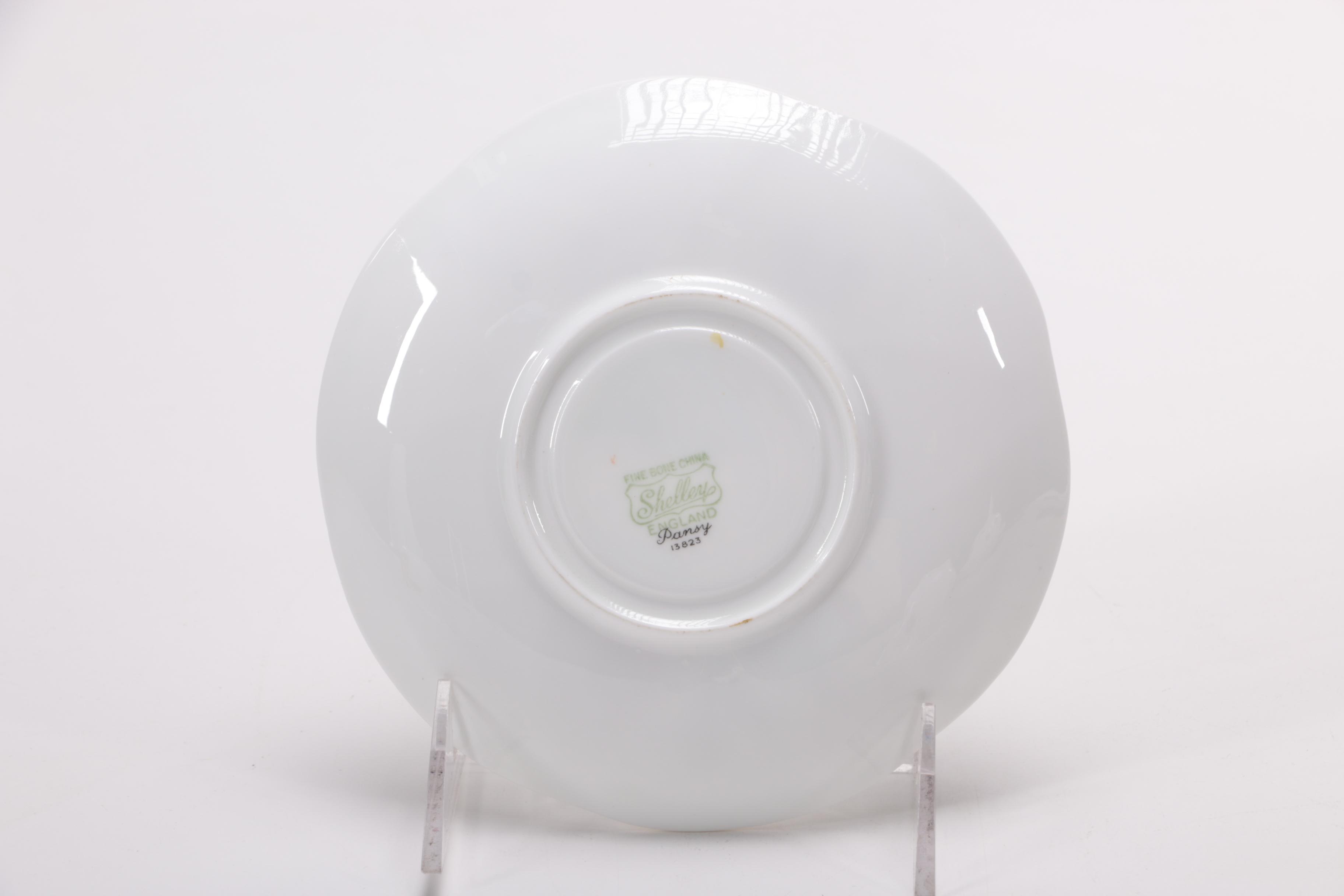 Shelley Floral Tea Cups and Butter Dish