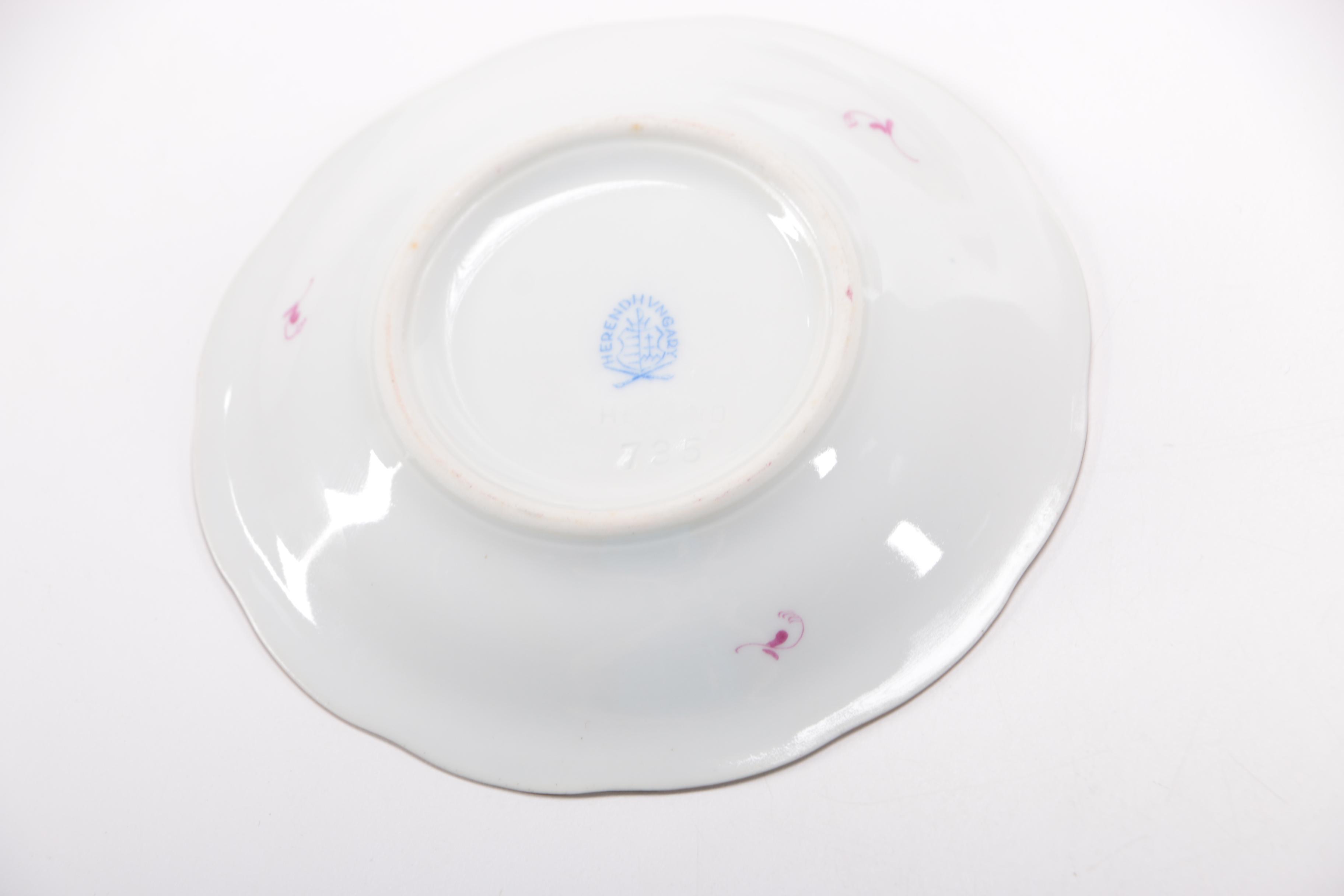 Herend Raspberry "Chinese Bouquet" Tea Cups and Saucers