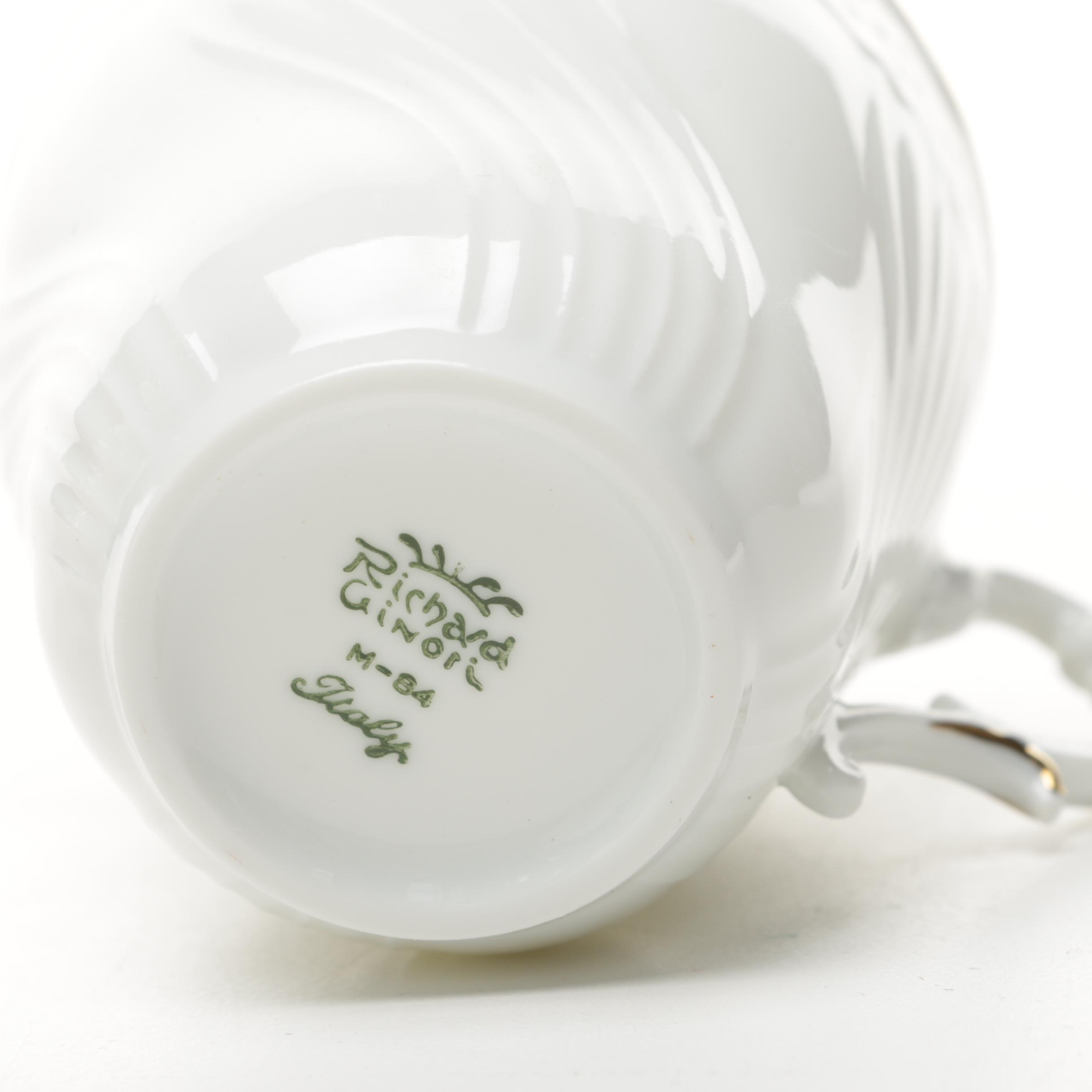 Richard Ginori Porcelain Coffee and Saucers