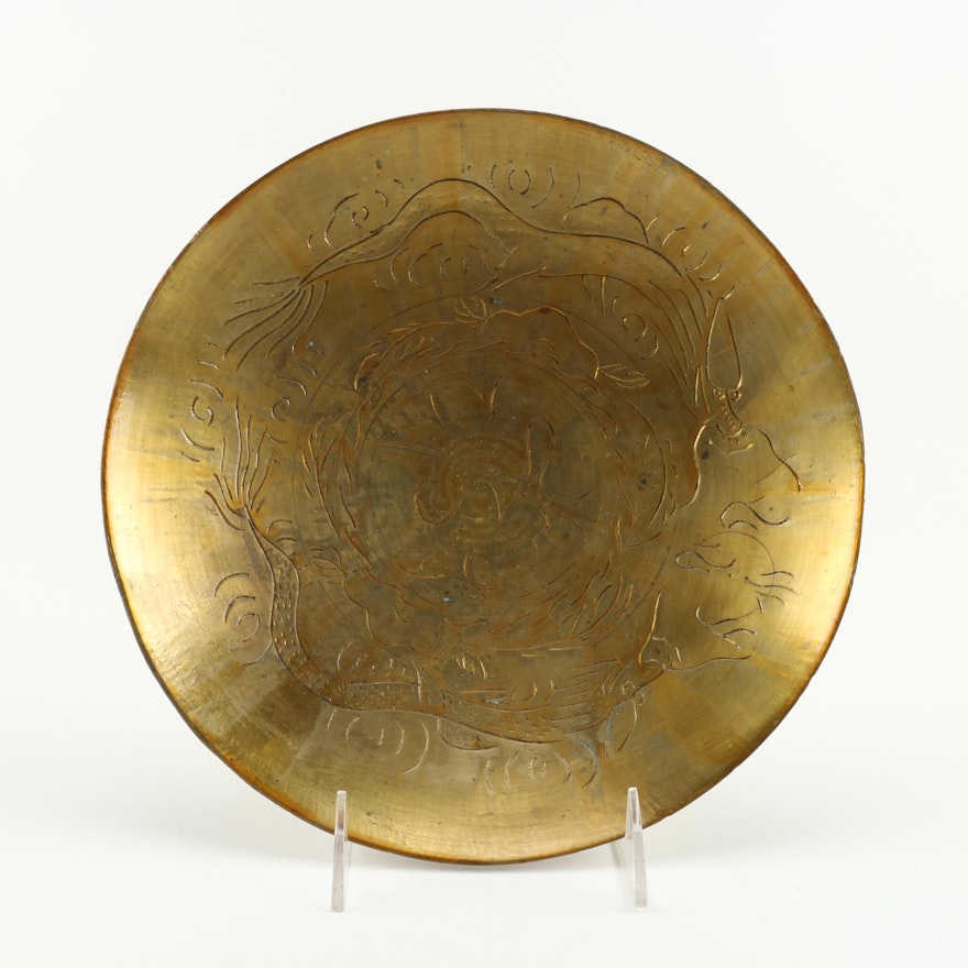 Dragon Motif Decorative Metal Plate