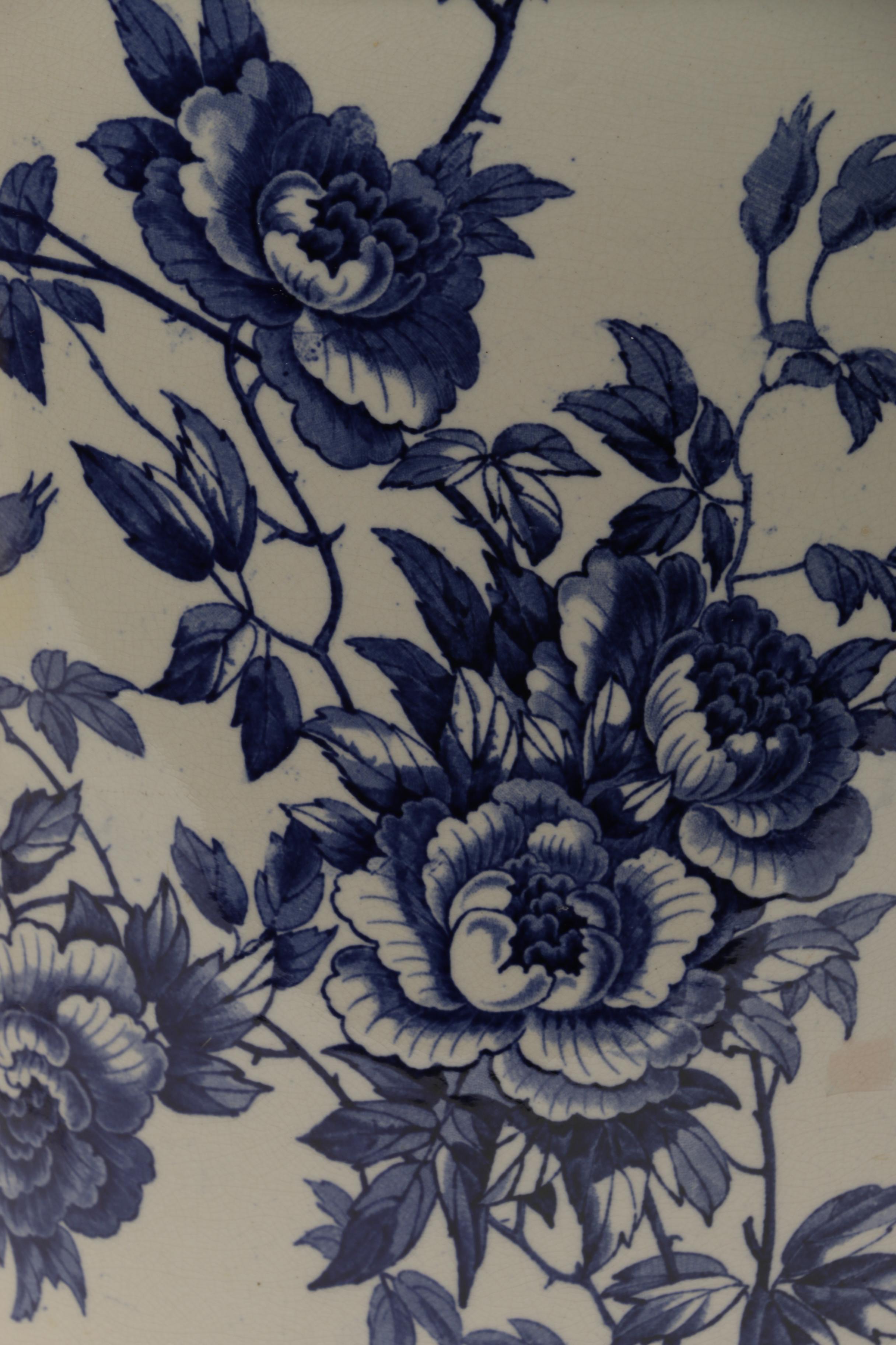 Early 1900s Royal Doulton Cobalt Monumental Vase