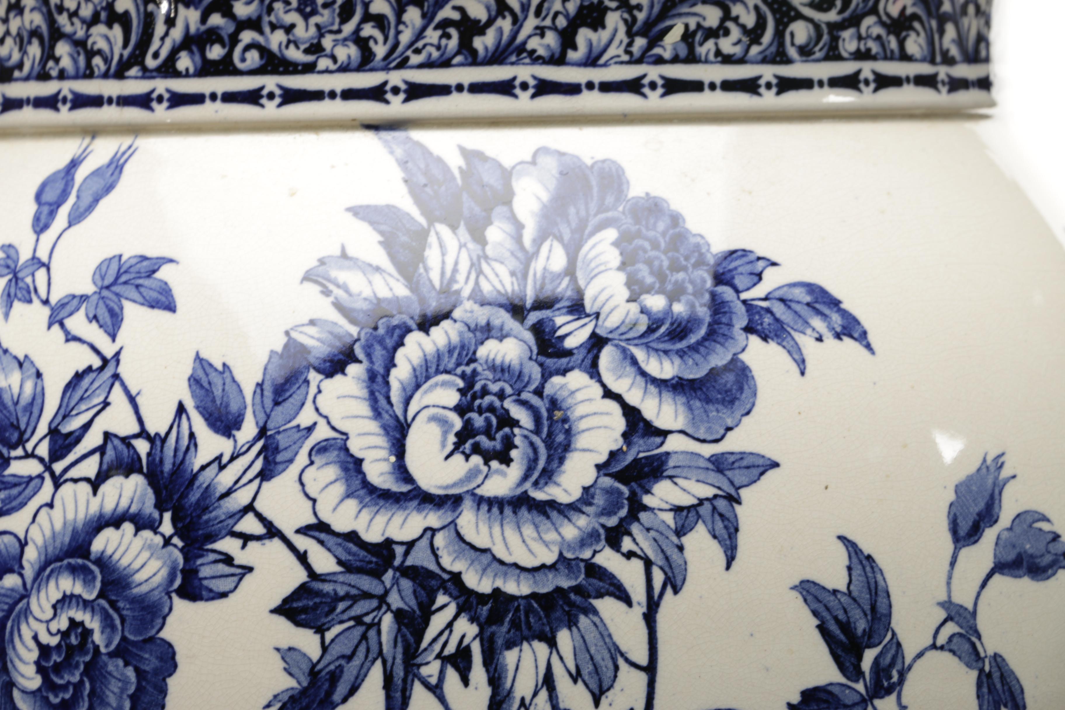 Early 1900s Royal Doulton Cobalt Monumental Vase