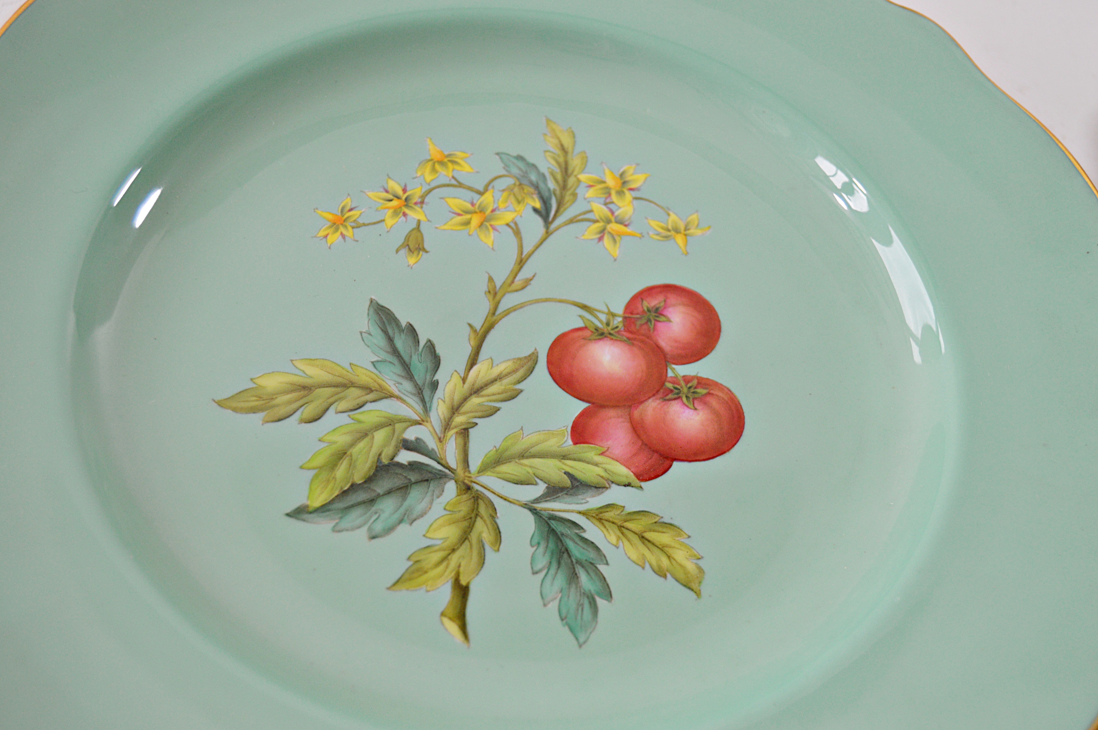 Set of Eight Vintage English Copeland Spode Fruit Themed Plates