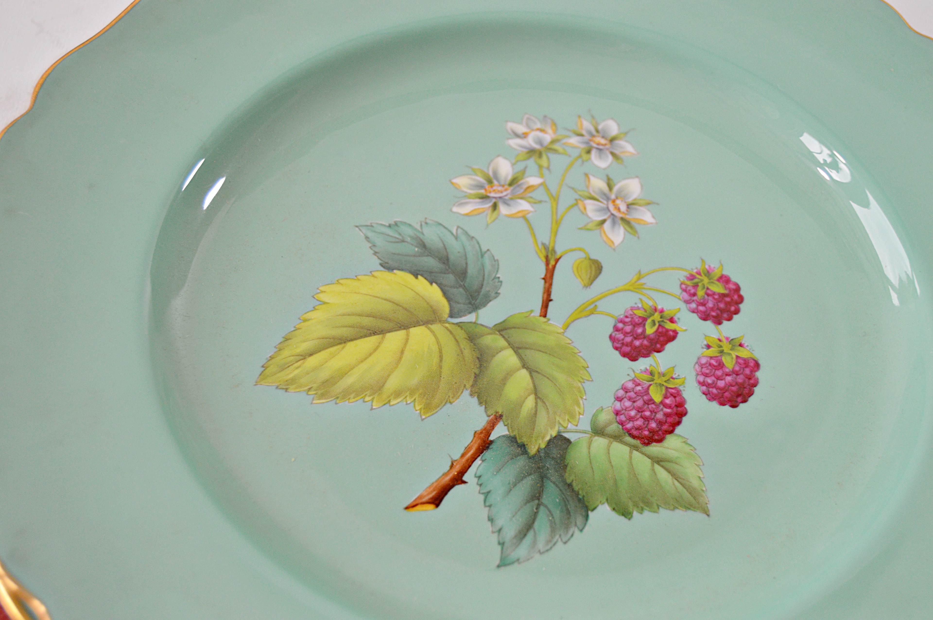 Set of Eight Vintage English Copeland Spode Fruit Themed Plates