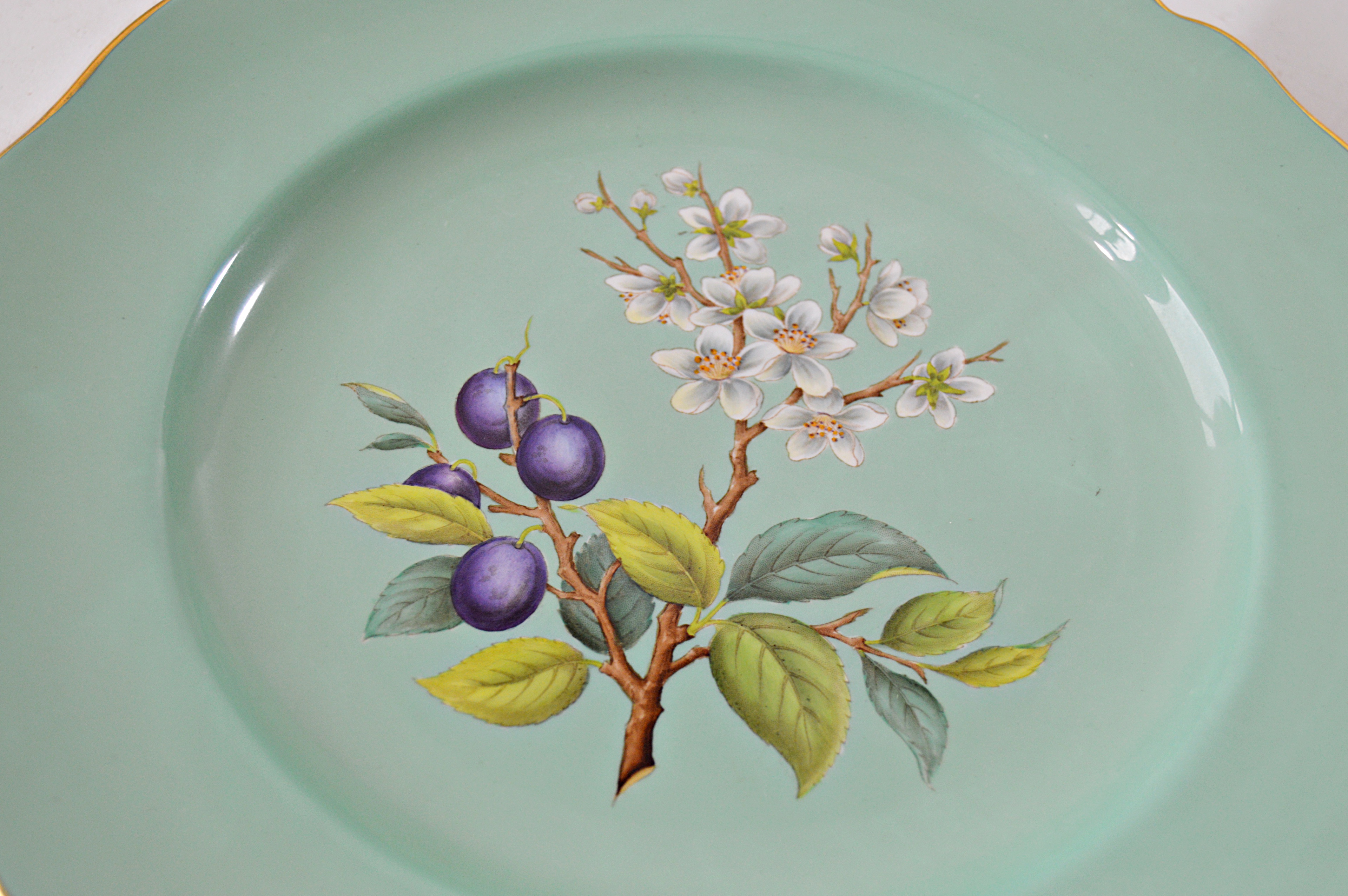 Set of Eight Vintage English Copeland Spode Fruit Themed Plates