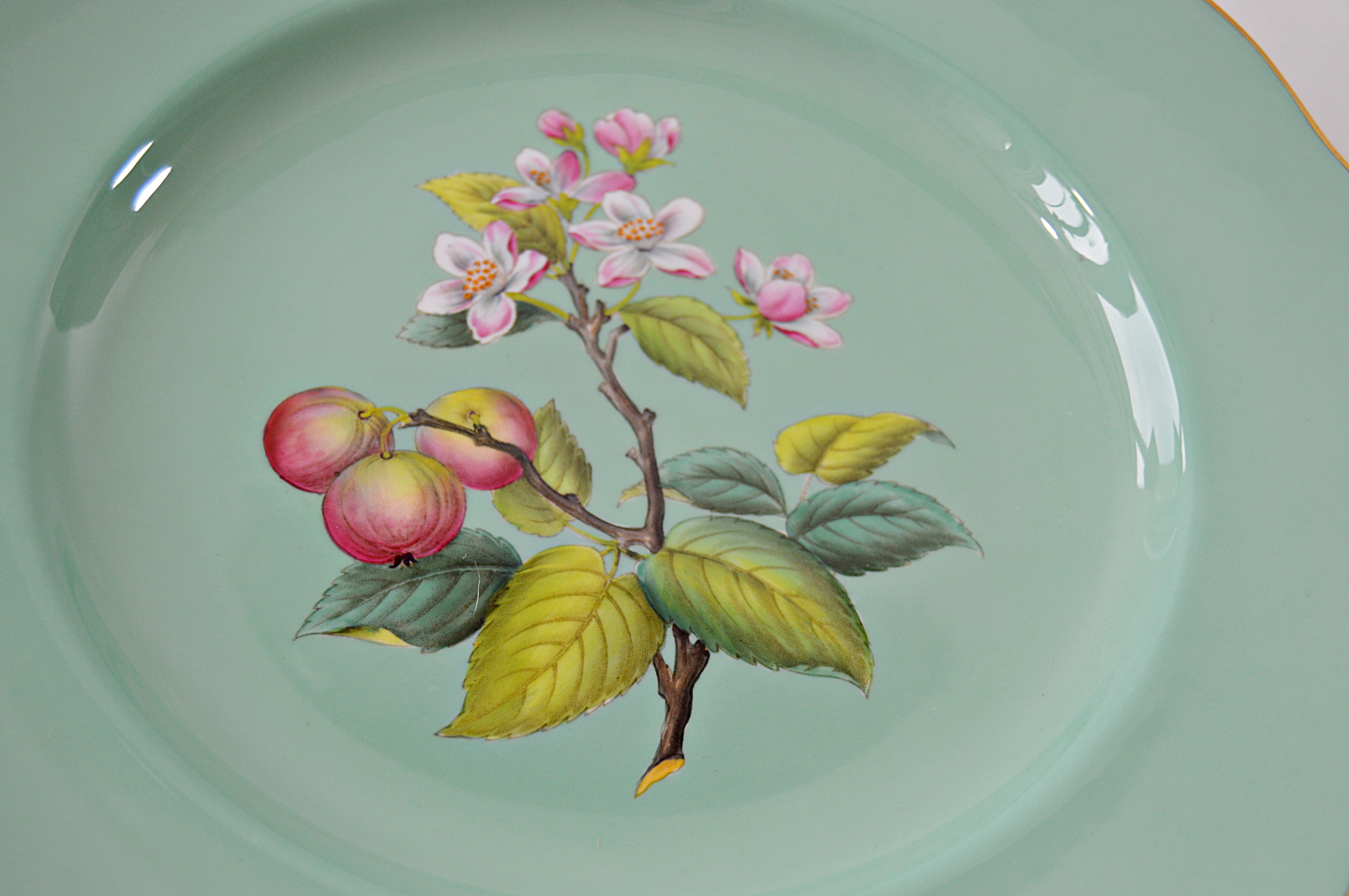 Set of Eight Vintage English Copeland Spode Fruit Themed Plates