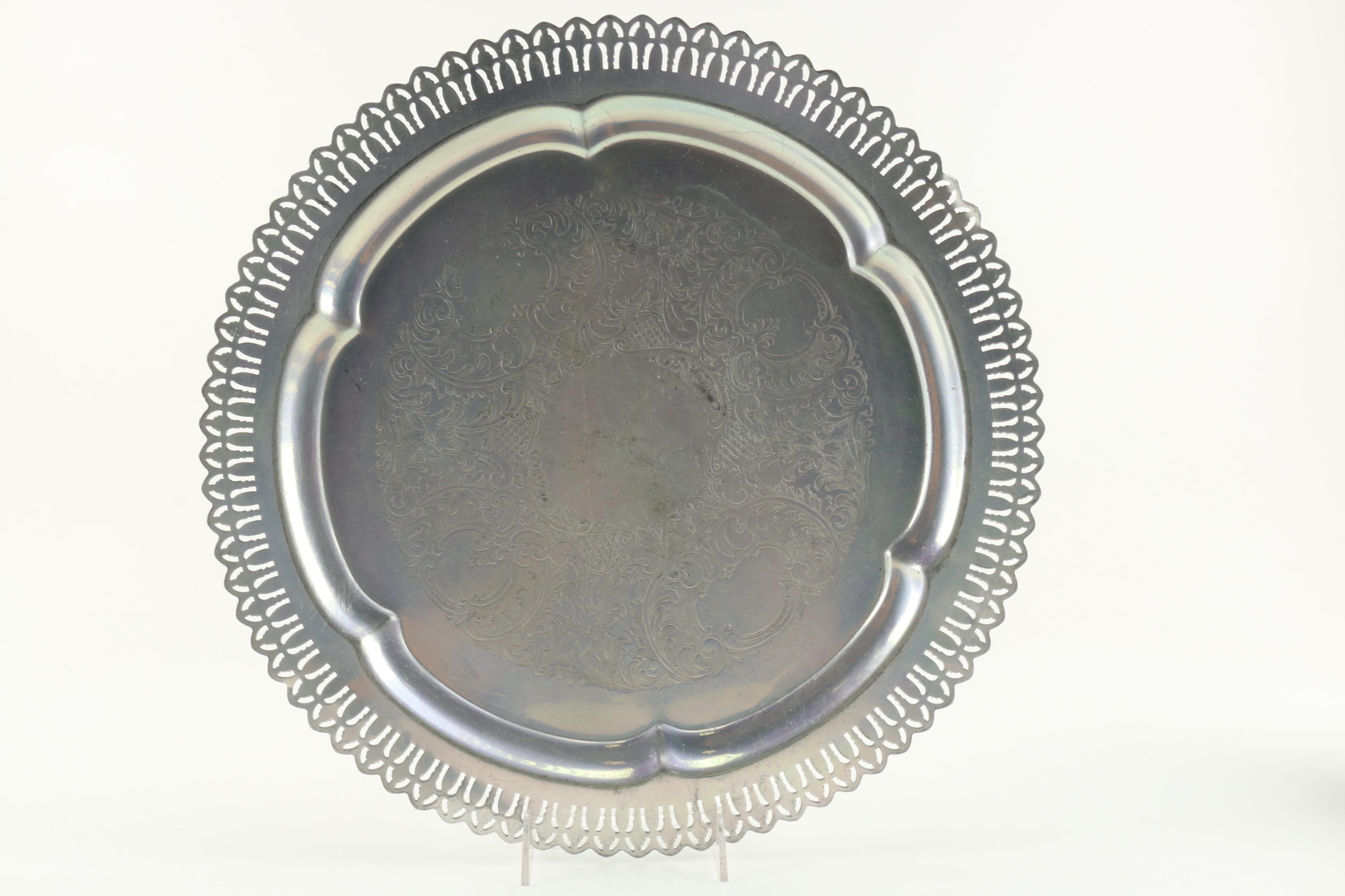 Assortment of SIlver Tone Servingware