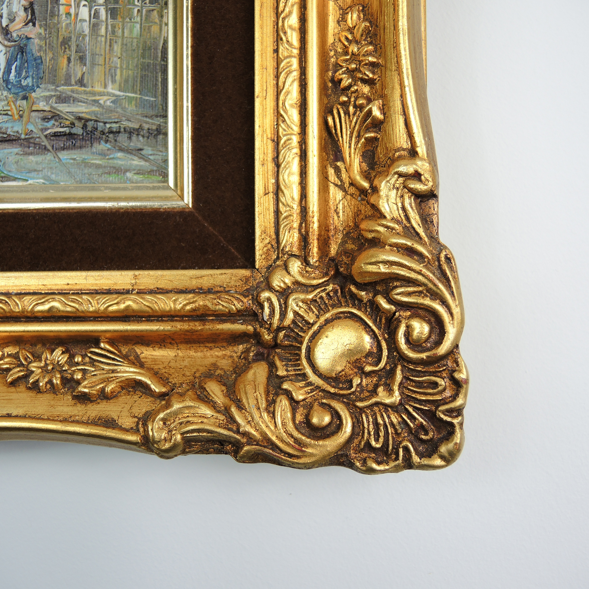 J Hinton Oil Painting of a Parisian Scene