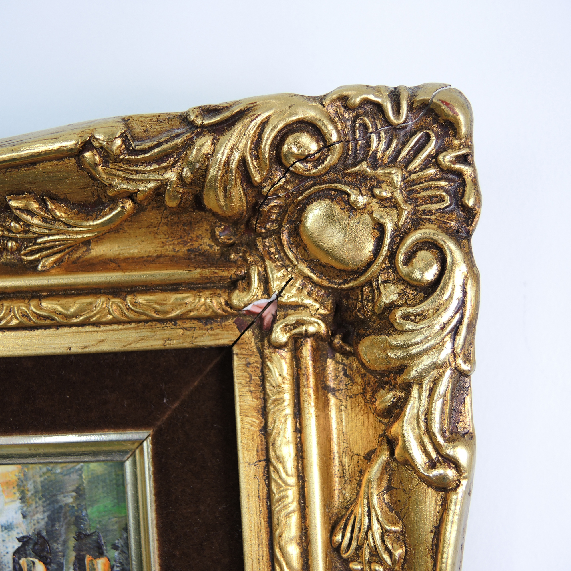 J Hinton Oil Painting of a Parisian Scene