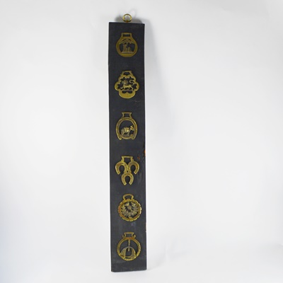 Decorative Brass Harness Ornaments Mounted on Board