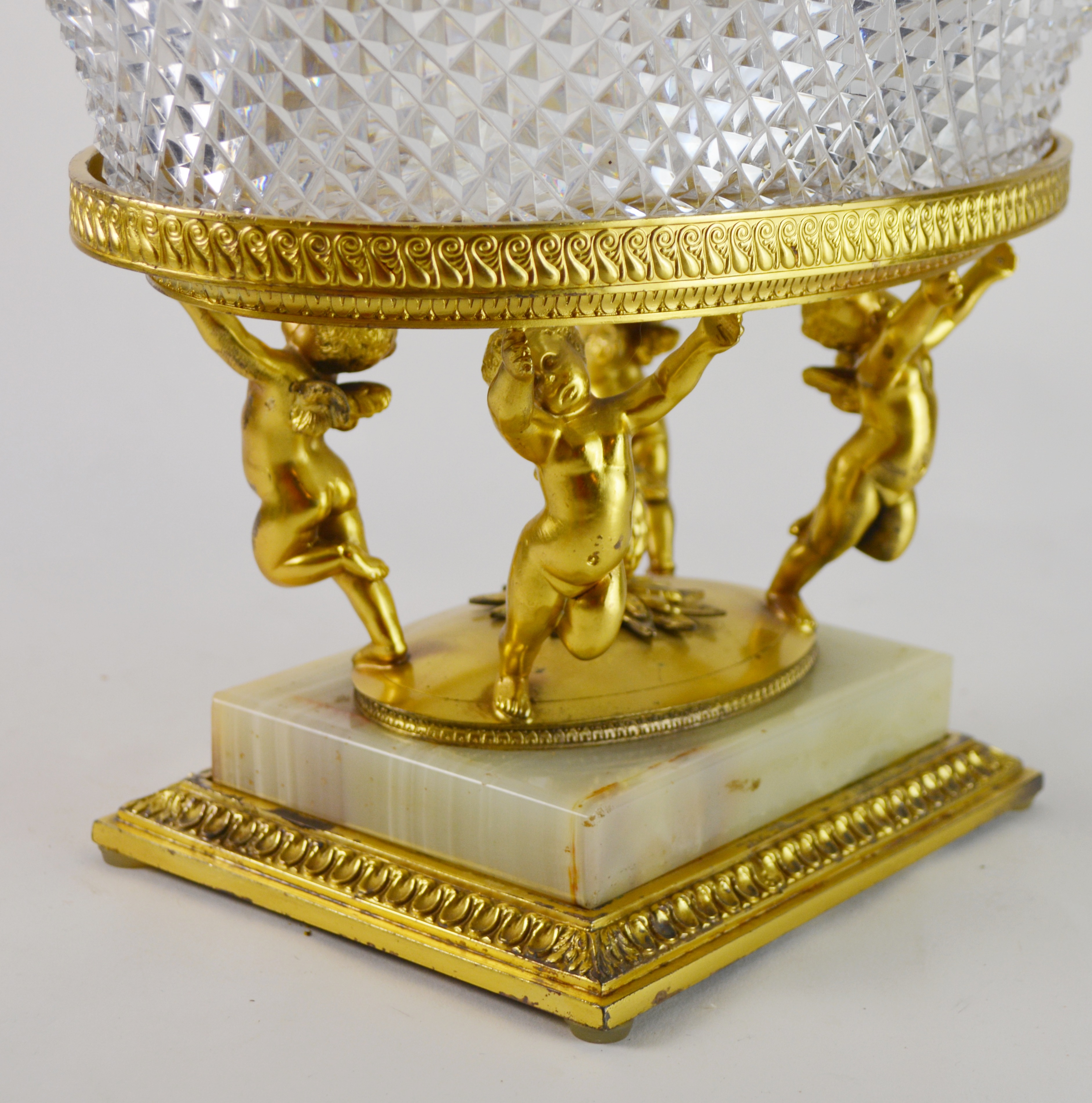 Pairpoint Brass and Crystal Candelabra and Centerpiece Bowl