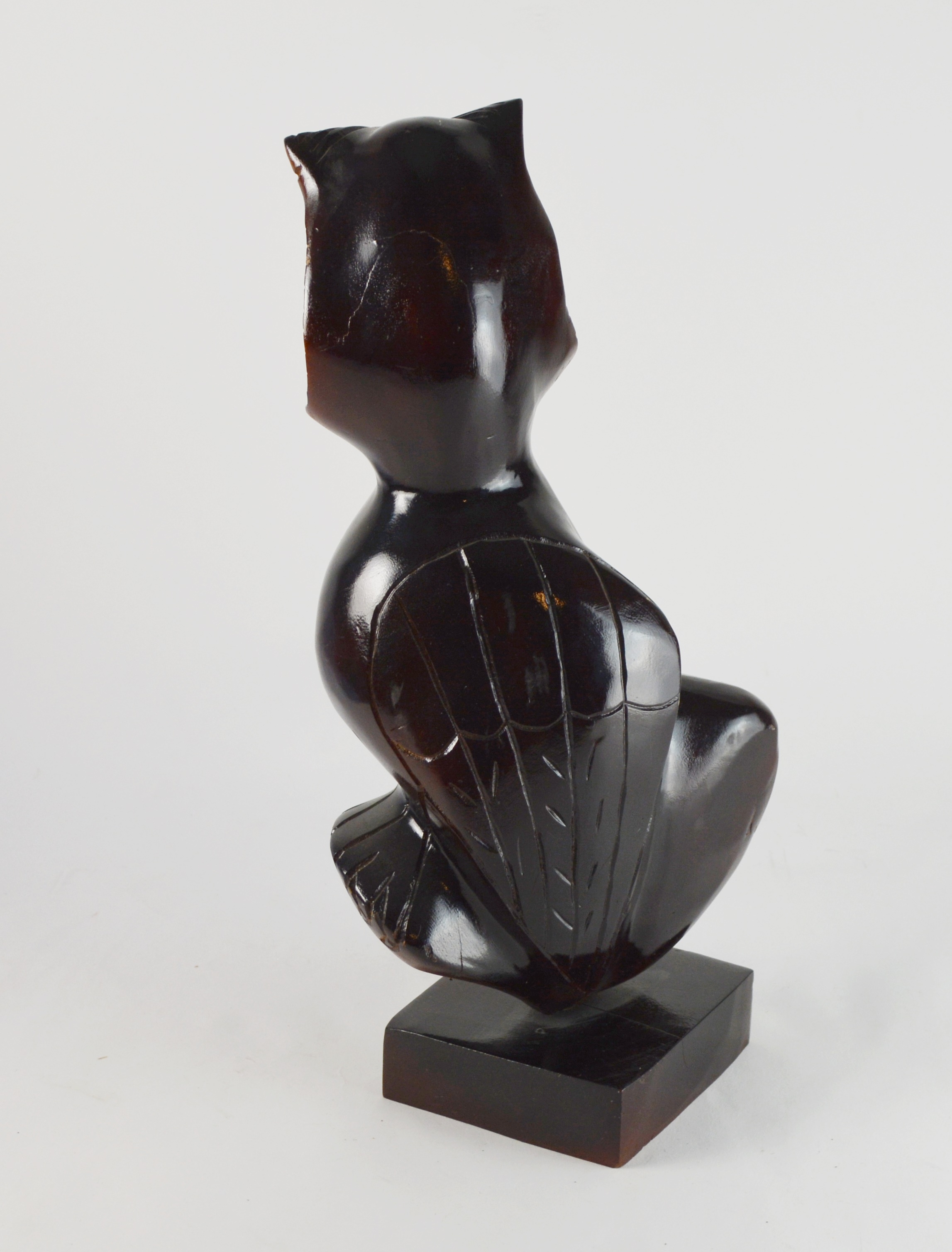 Juan Giha Wood Carved Owl Sculpture