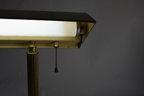 Antique Brass and Marble Desk Lamp