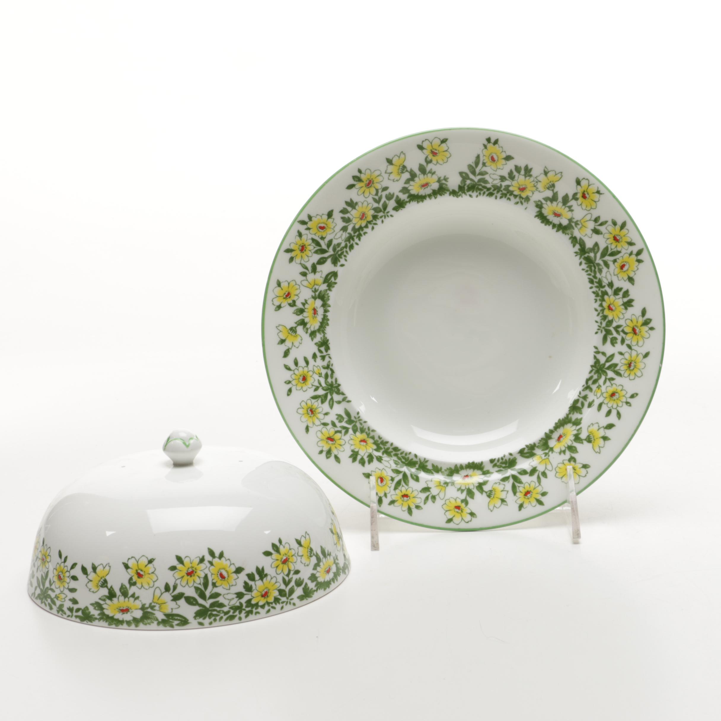 Crown Staffordshire Fine Bone China Yellow Daisy Dishware