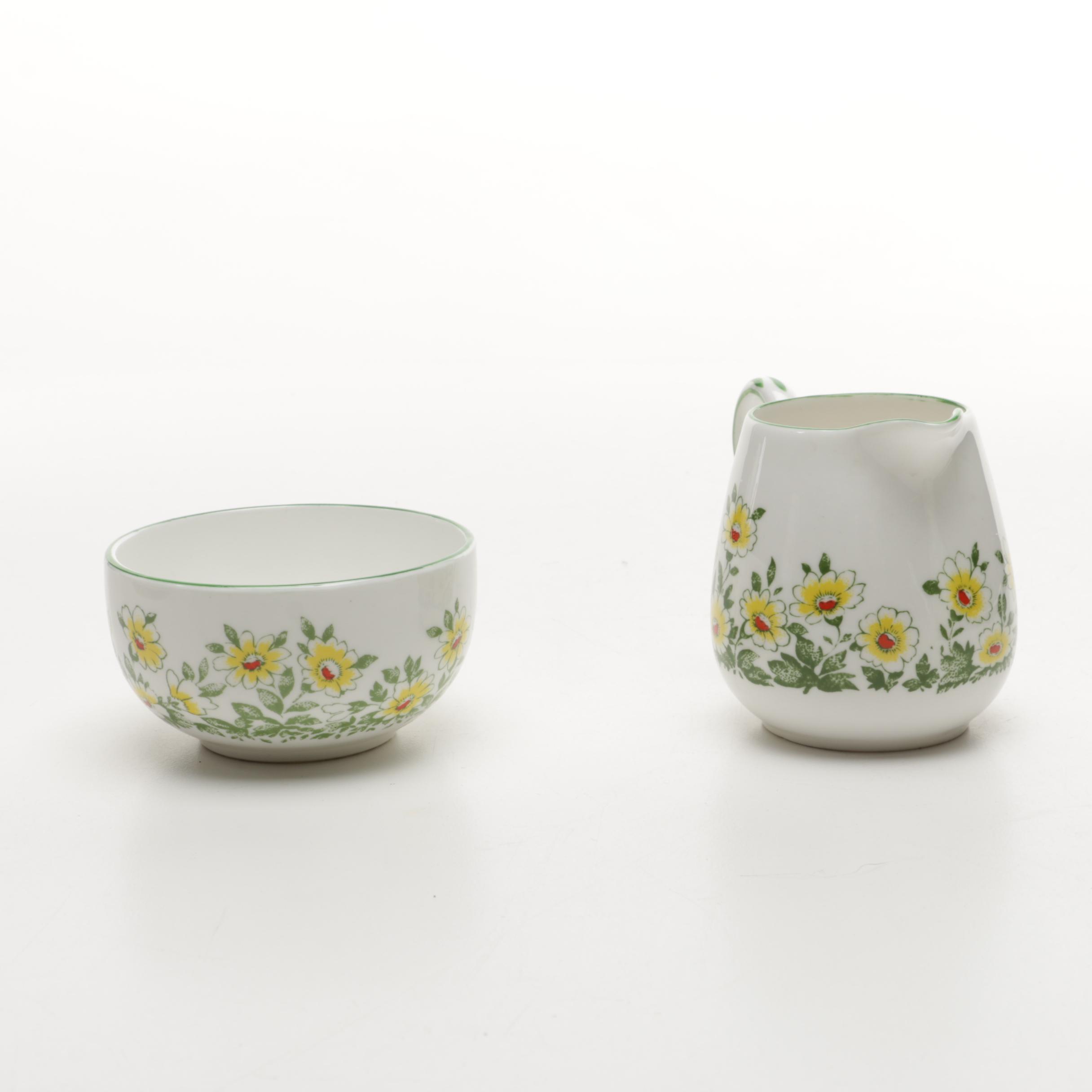 Crown Staffordshire Fine Bone China Yellow Daisy Dishware