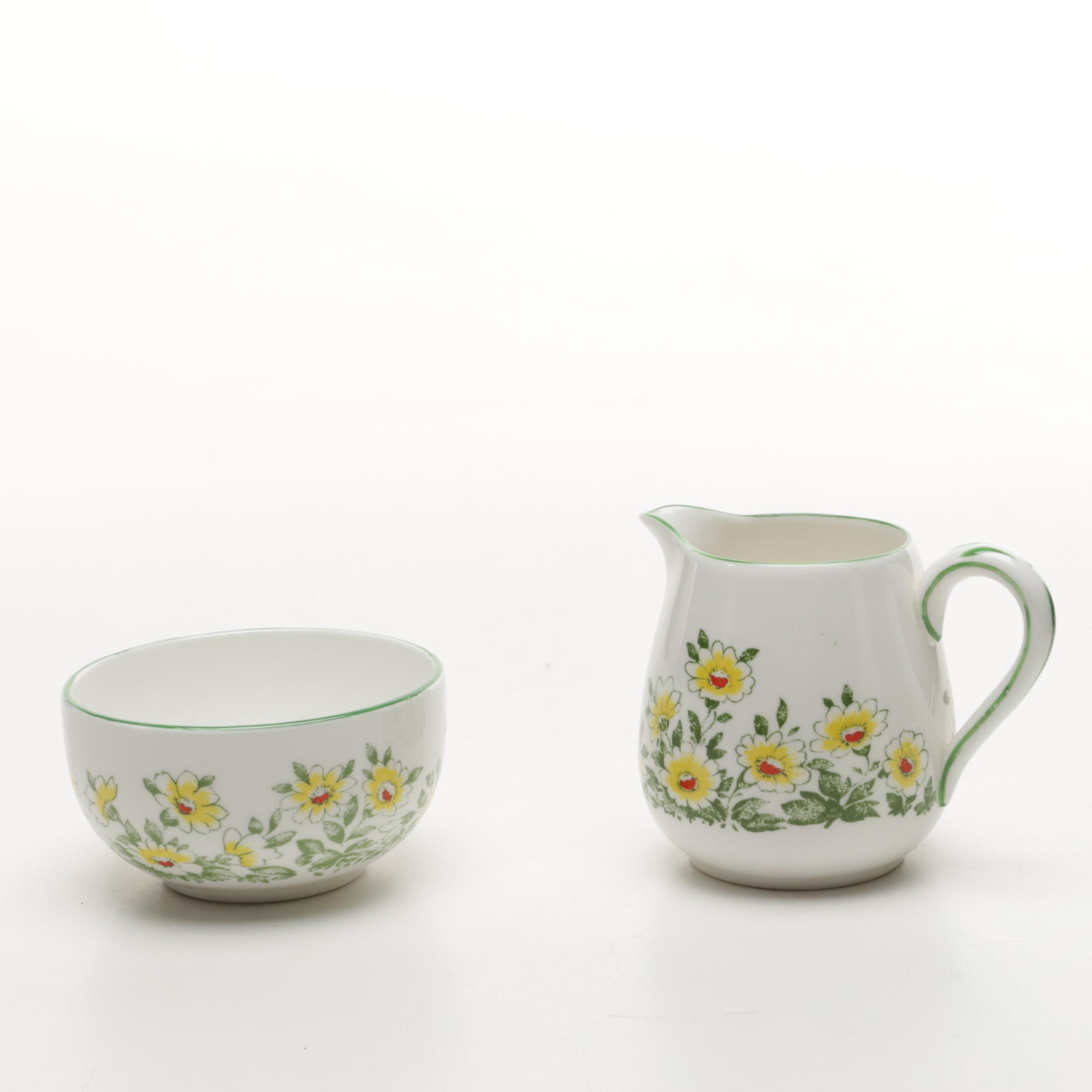 Crown Staffordshire Fine Bone China Yellow Daisy Dishware