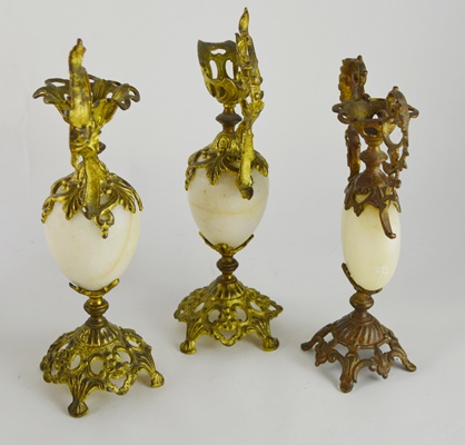 Vintage Brass Ash Receiver, Candle Sticks and Serving Utensils