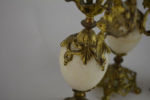 Vintage Brass Ash Receiver, Candle Sticks and Serving Utensils