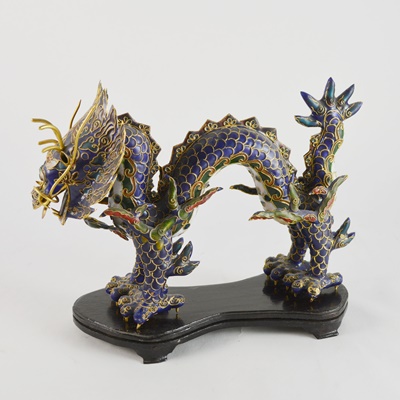 Chinese Cloisonné Dragon Statue