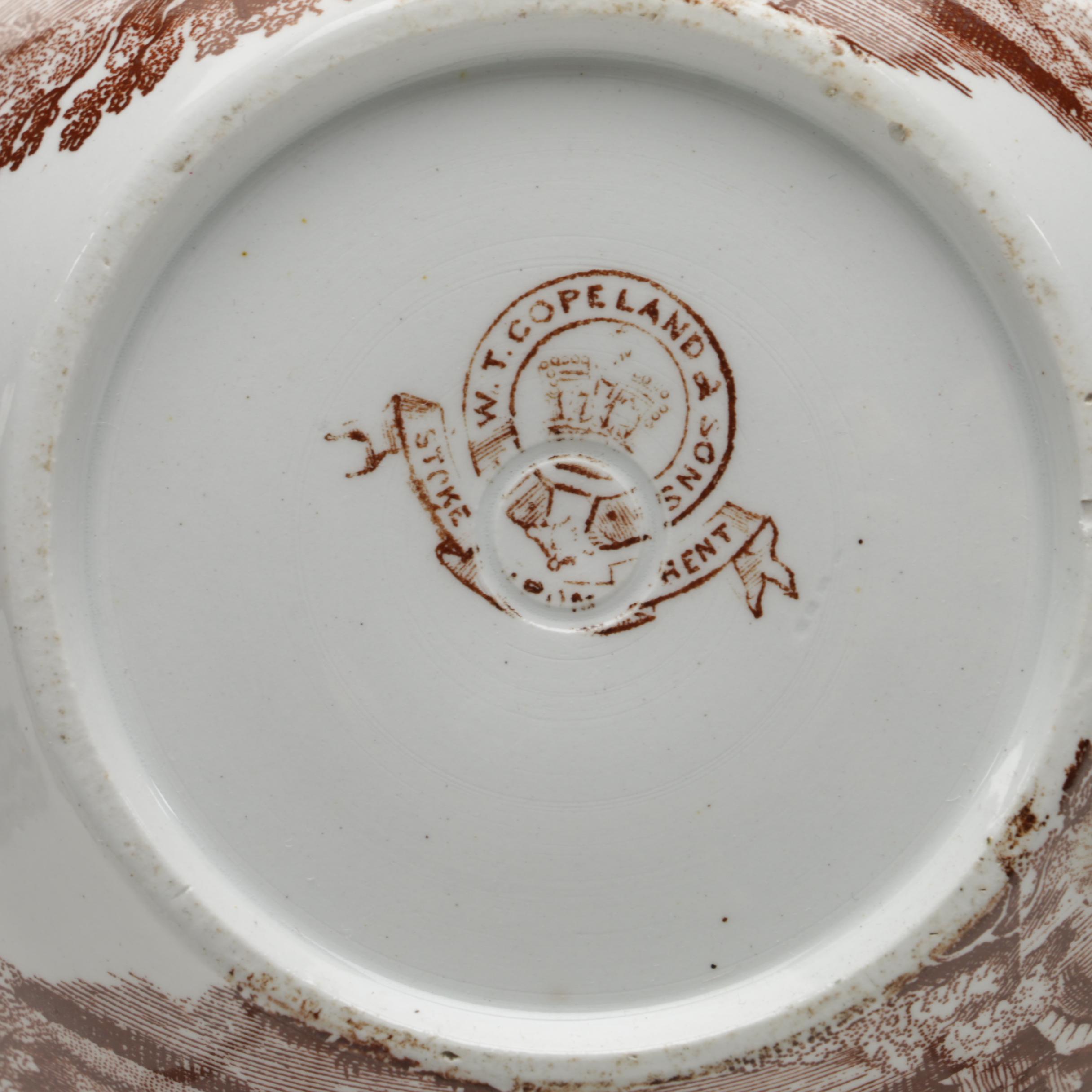 Late 19th Century W. T. Copeland  Teapot with Glass Coasters