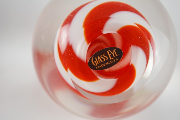 Glass Eye Blown Glass Paperweight and Ritzenhoff Blown Glass Clock