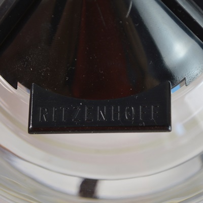 Glass Eye Blown Glass Paperweight and Ritzenhoff Blown Glass Clock