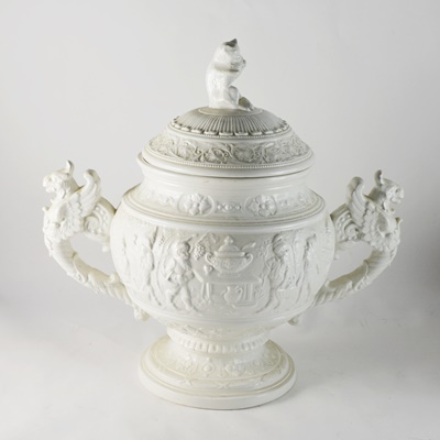 G. Kaiser German Porcelain Lidded Punch Bowl