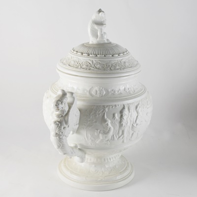 G. Kaiser German Porcelain Lidded Punch Bowl