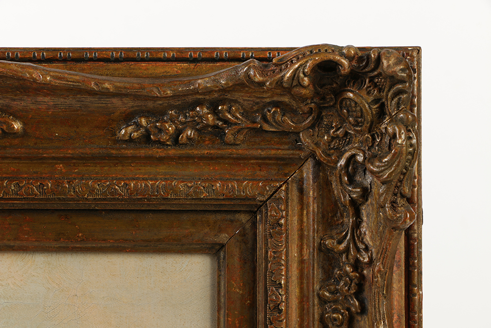 H. Cook Oil Painting on Canvas of Village Landscape