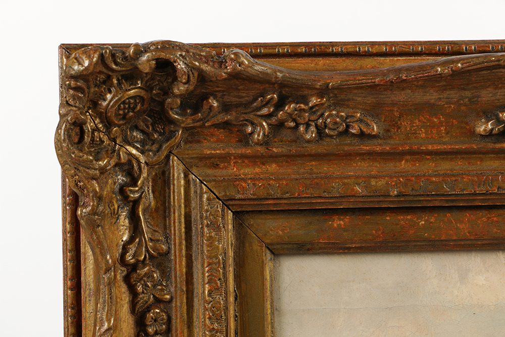 H. Cook Oil Painting on Canvas of Village Landscape